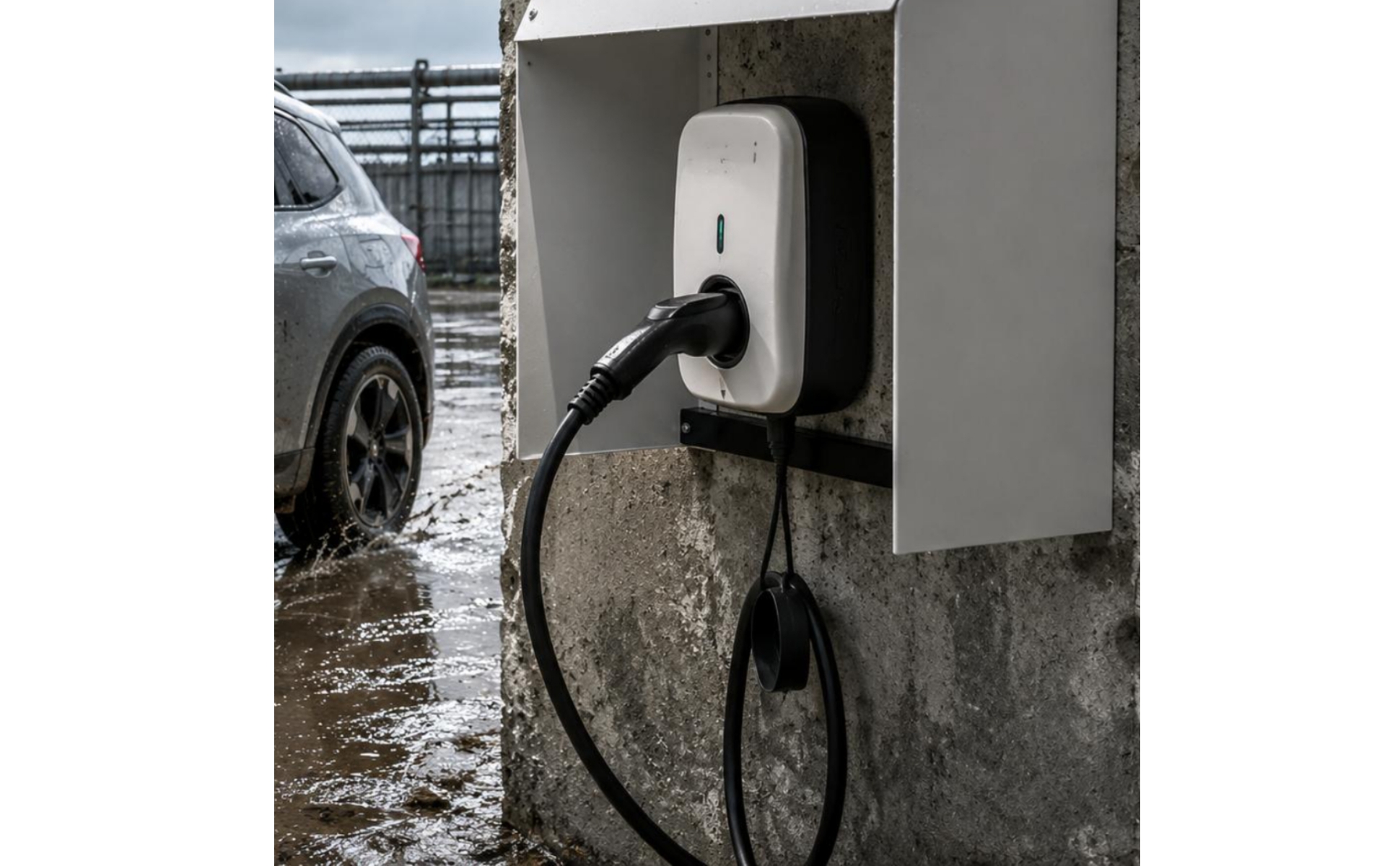 Wall-Mounted Electric Vehicle Charger Canopy Rainproof Outdoor Charging Cover