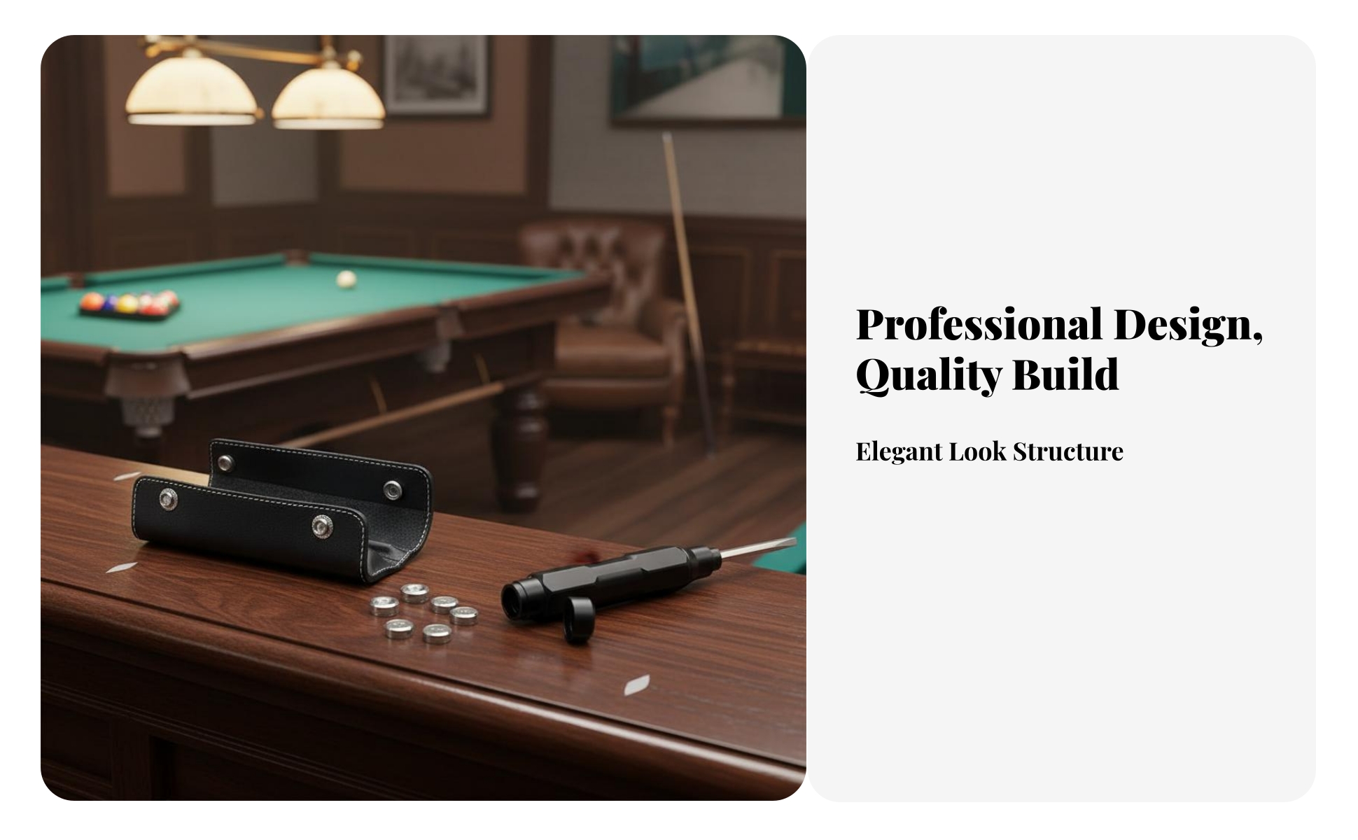 Billiard Cue Weight Bolts Authentic Leather Case for Travel