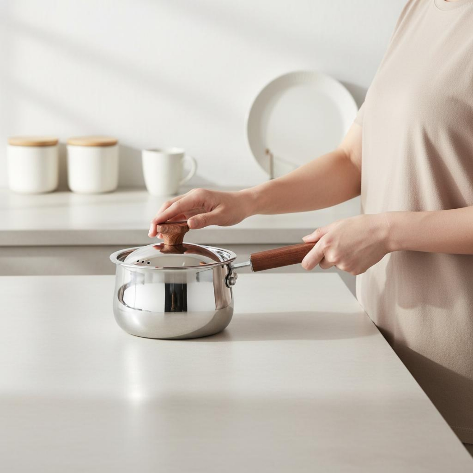 Infant Meal Pot Pot Uncoated Stainless Steel Milk Pot Triple-Layer Construction