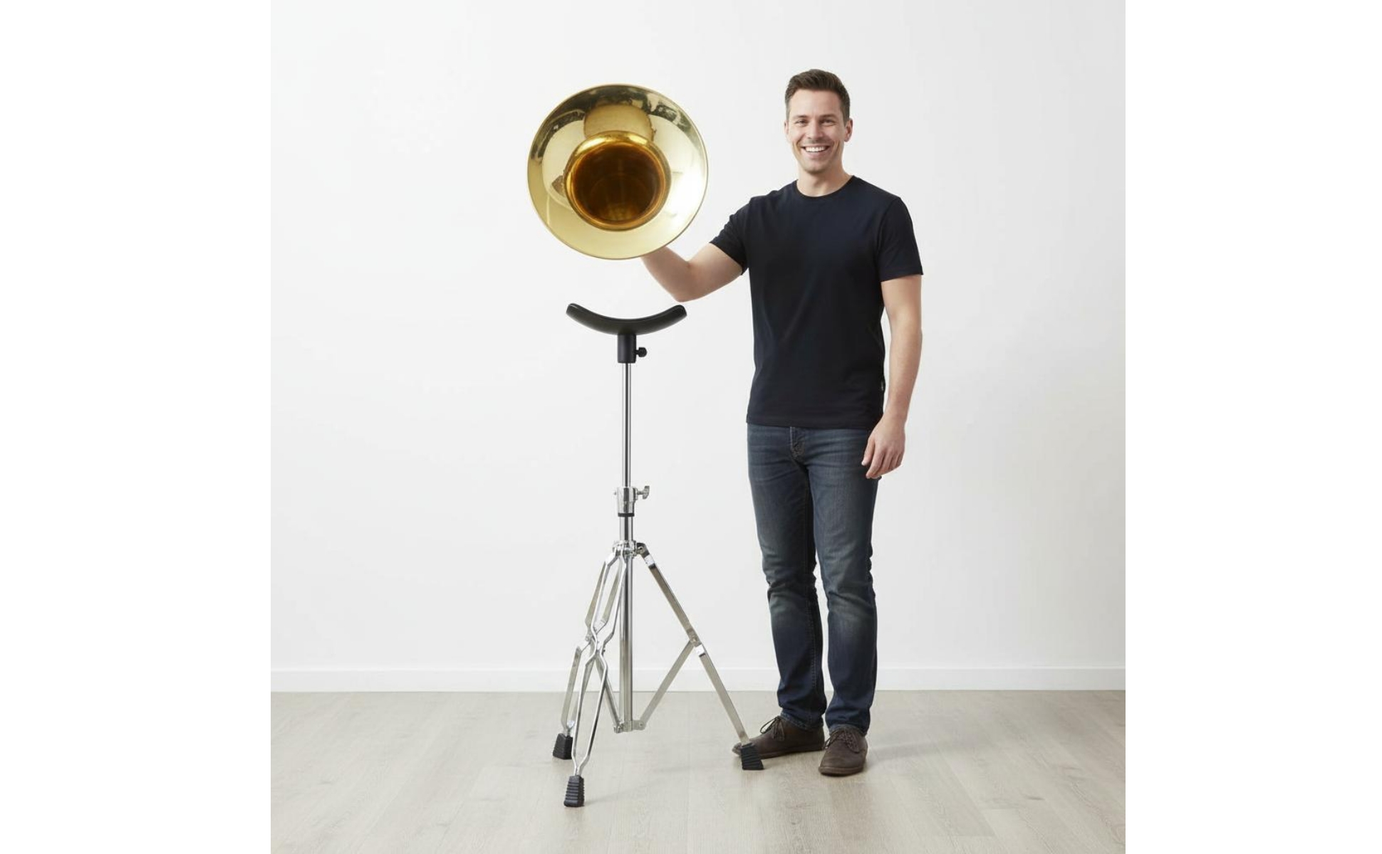 Tuba Stand Height Adjustable Euphonium Stand Folding Tripod for Practice Room