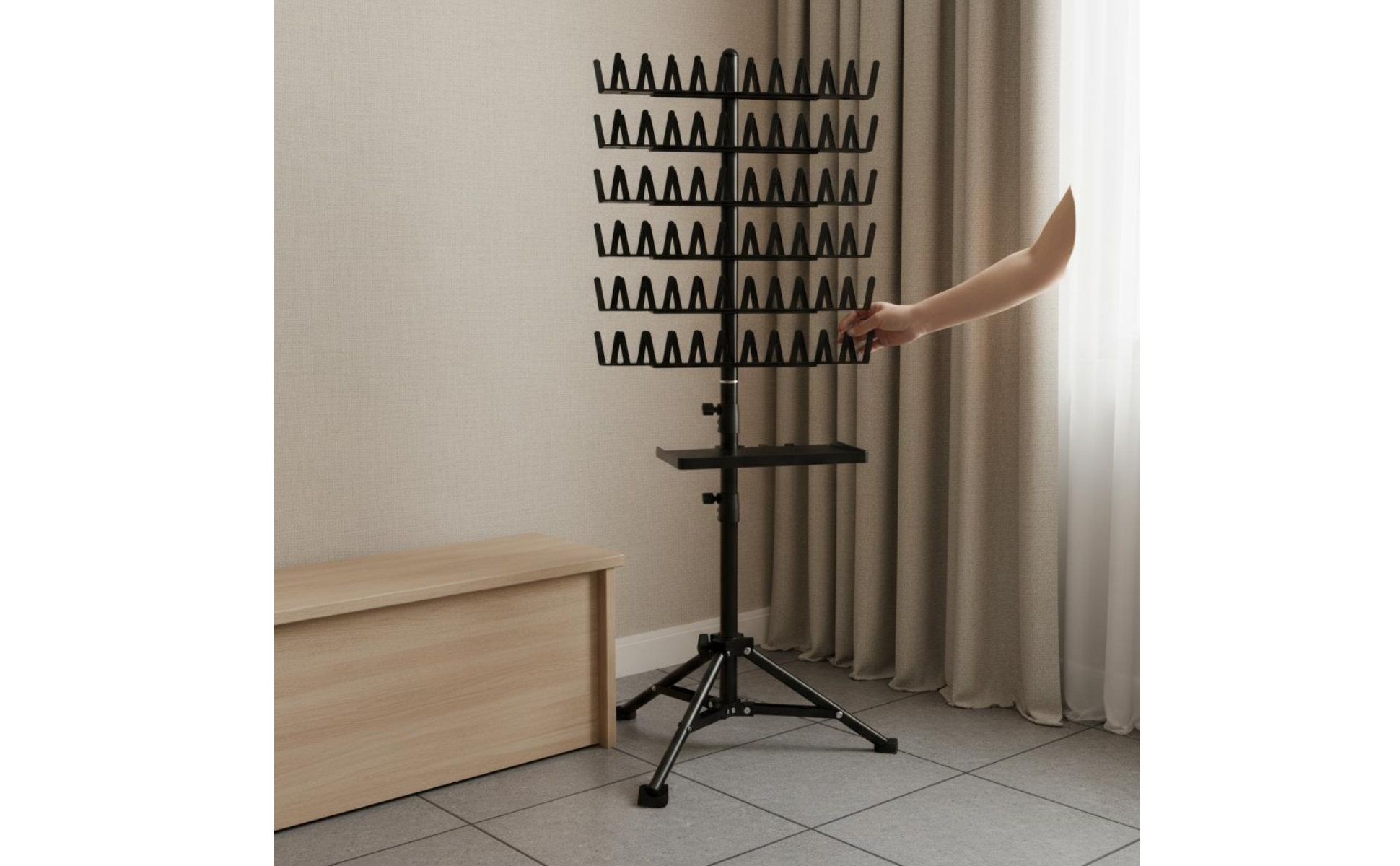 Verstellbarer Perückenständer verstellbar Perückenorganizer mit Tablett