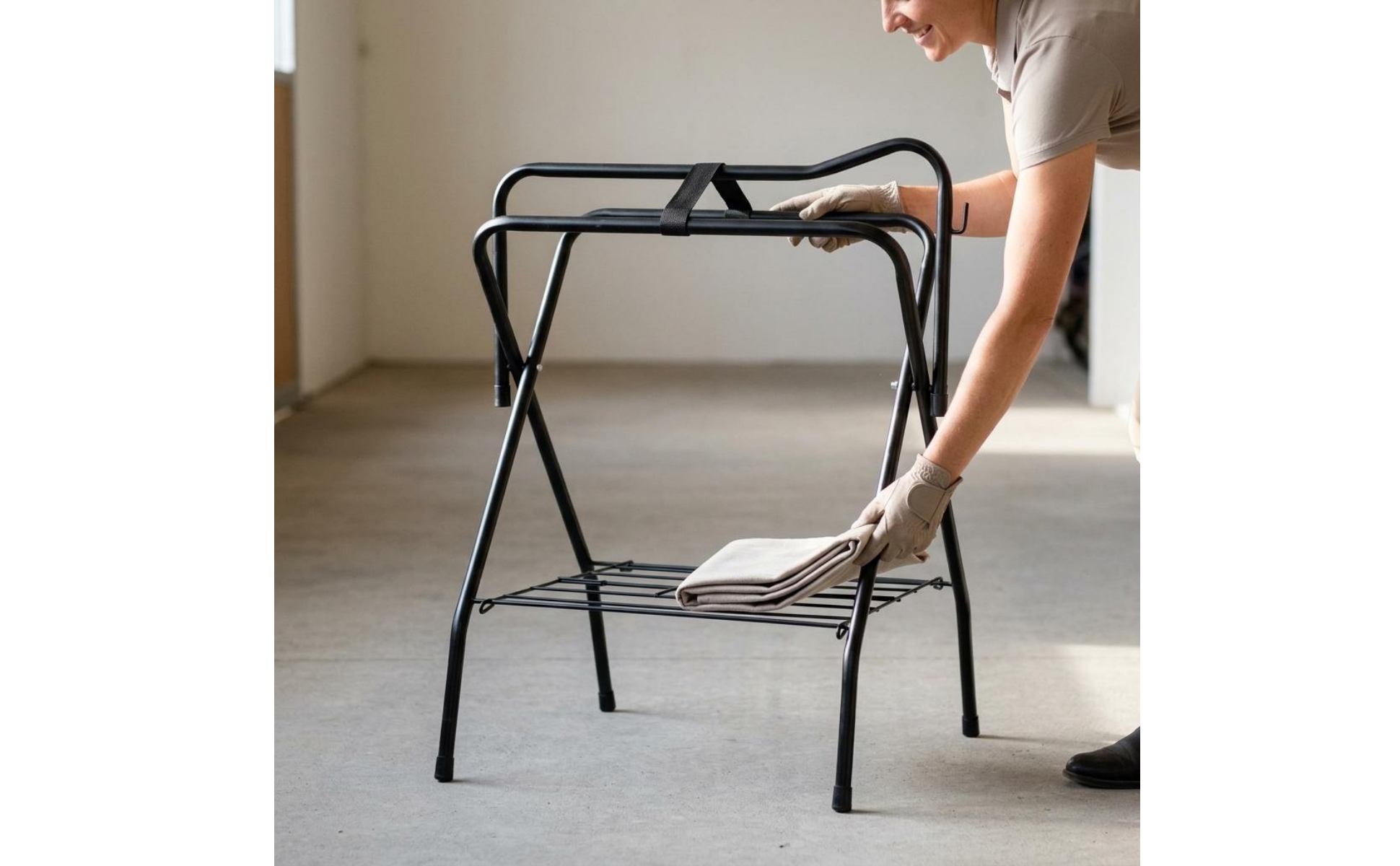 Folding Saddle Rack Foldable Folding Saddle Stand Thickened for Equestrians
