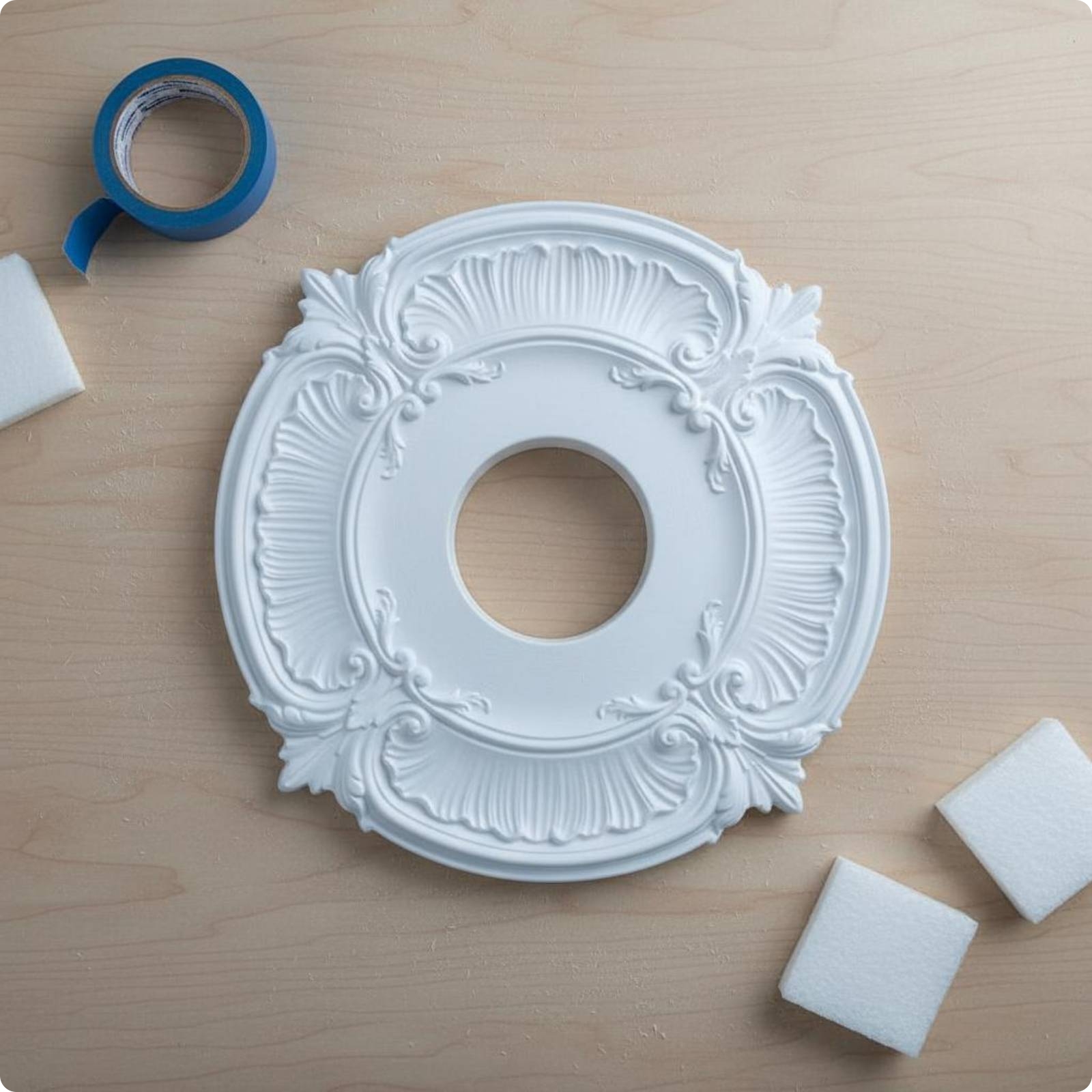 Florale Deckenrosette Hohle Mitte Raumdeko Blumenornament