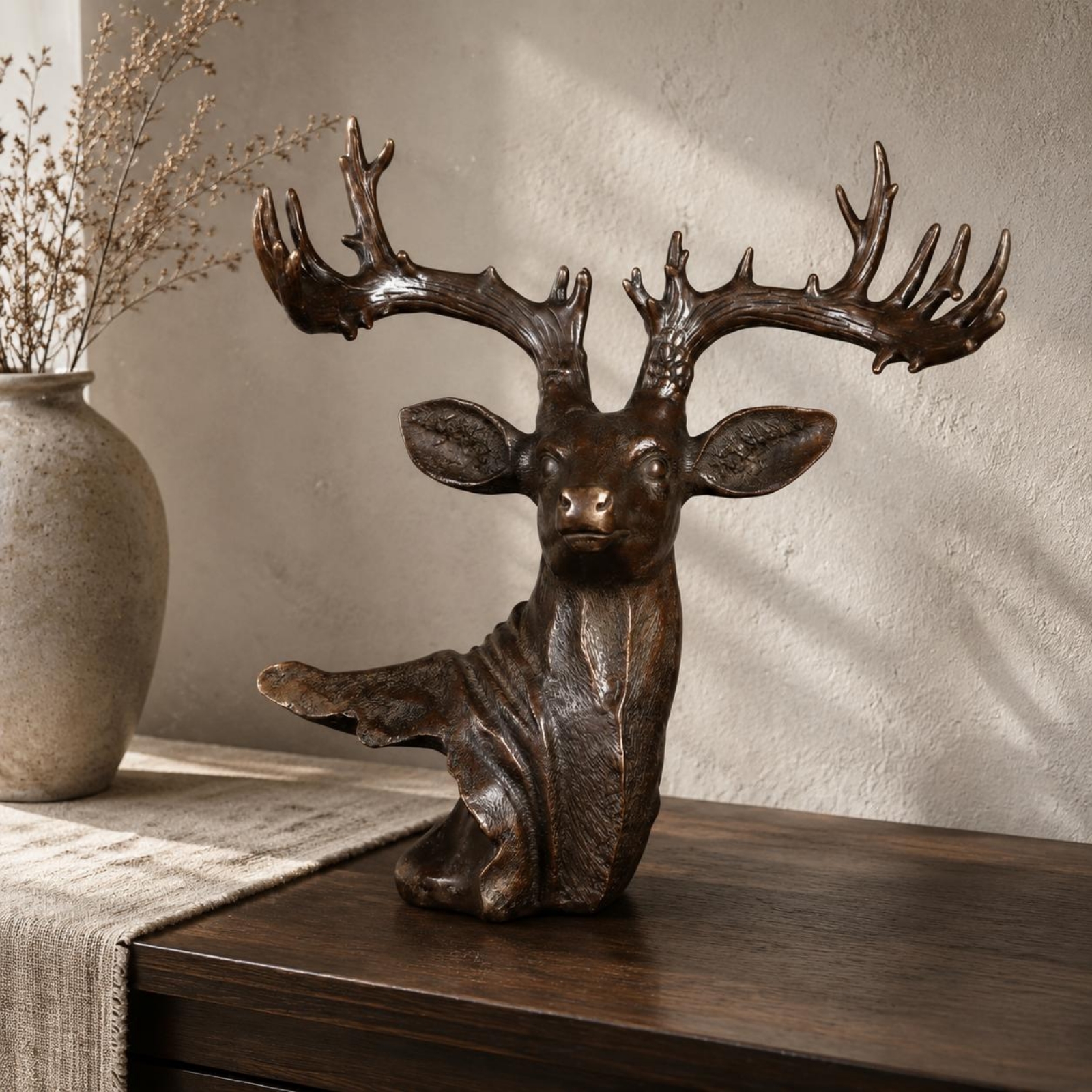 Deer Head Sculpture Gift Suggestion Home Decor Long-Lasting - Produktbild 4
