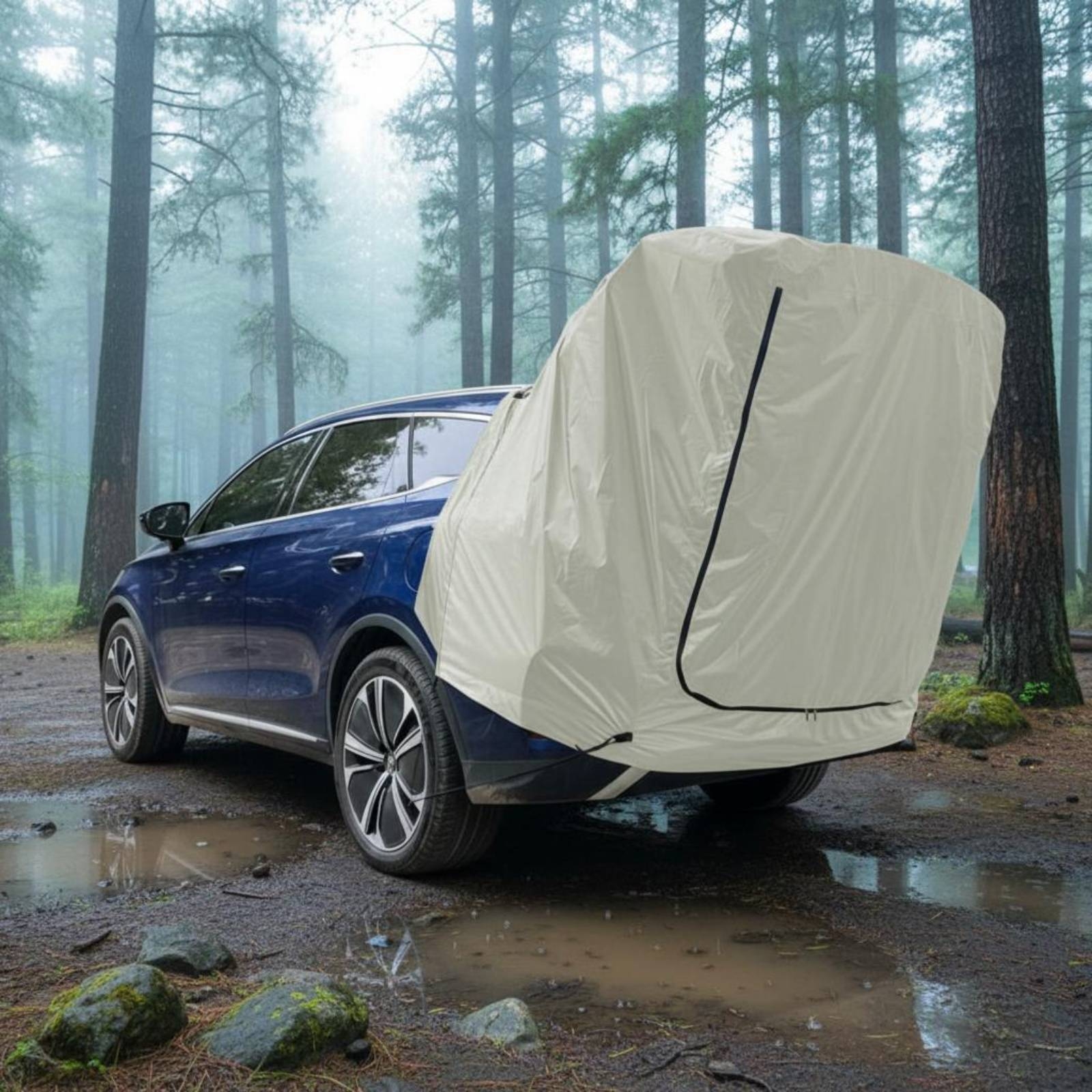 Sunshade SUV Rear Awning Tent Universal Fit SUV Awning Tent Waterproof for Road Trips