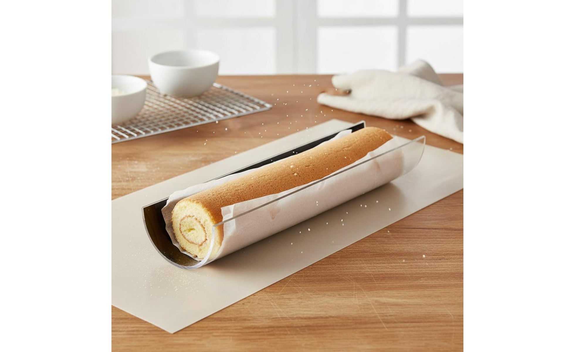 Acrylic Rolled Roll Tube Refrigerator Safe Transparent Cake Roll Tube Reusable