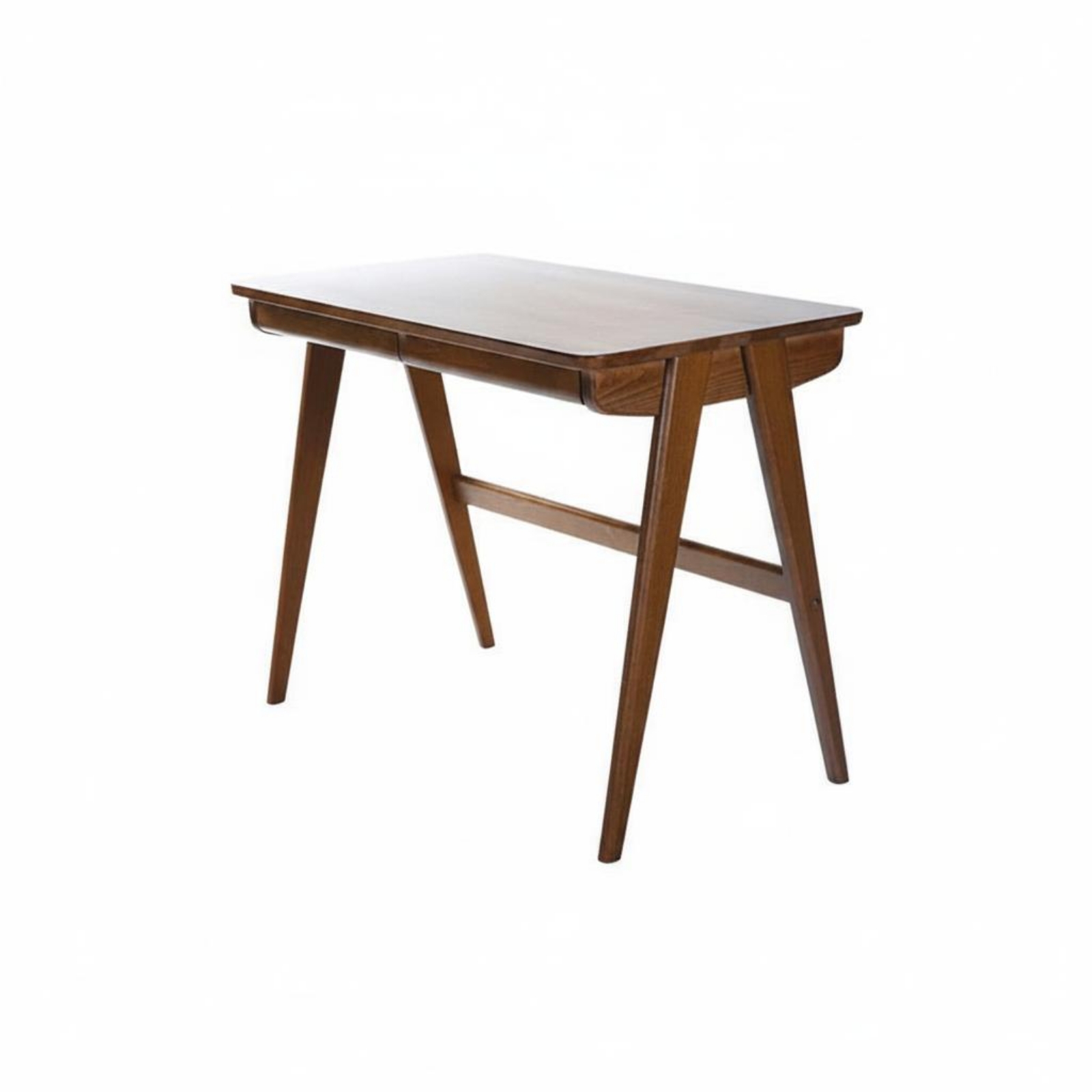 Beech Wood Desk Minimalist Design Solid Wood Desk Space Saving Computer Table for Small Apartment