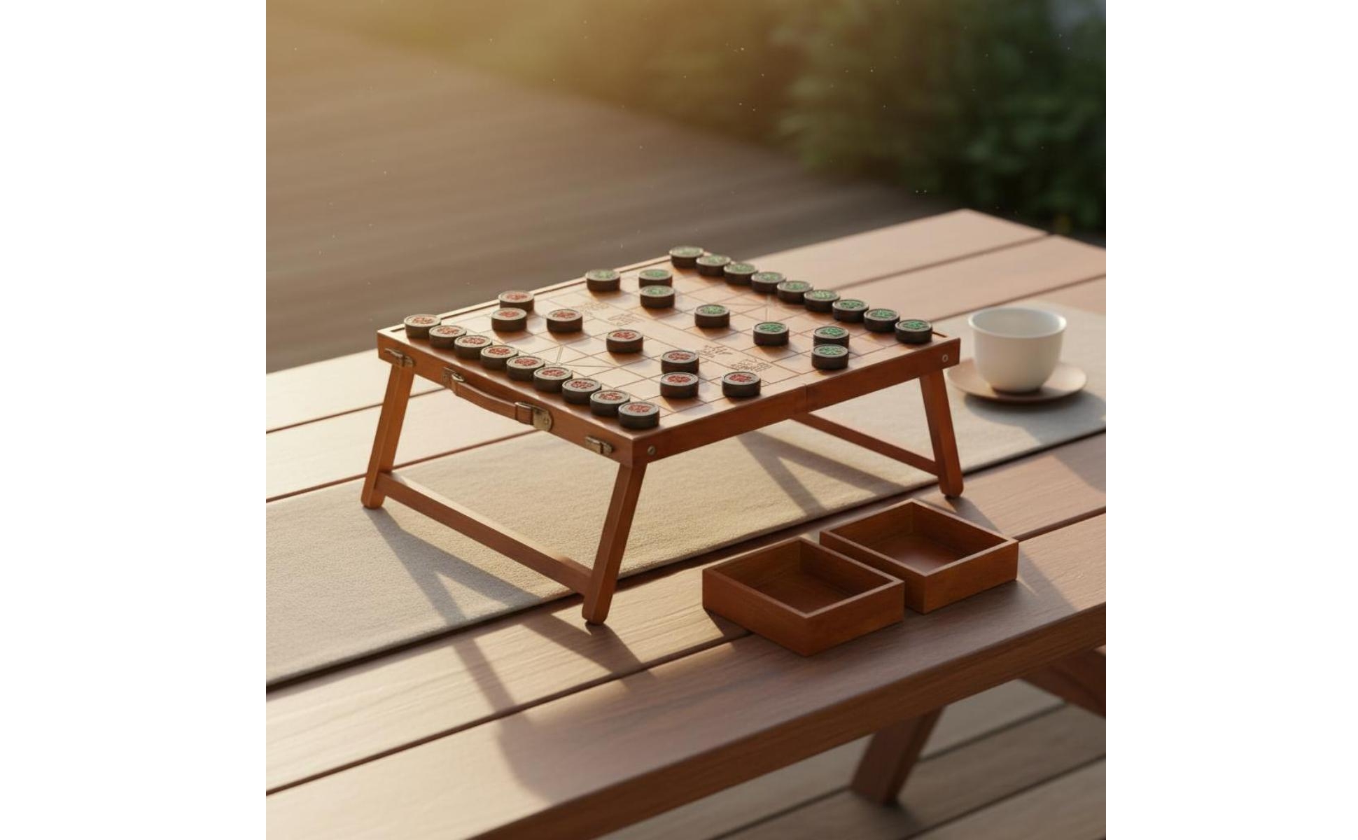 Wood Chess Table Gift Choice Xiangqi Board Outdoor Use for Outing