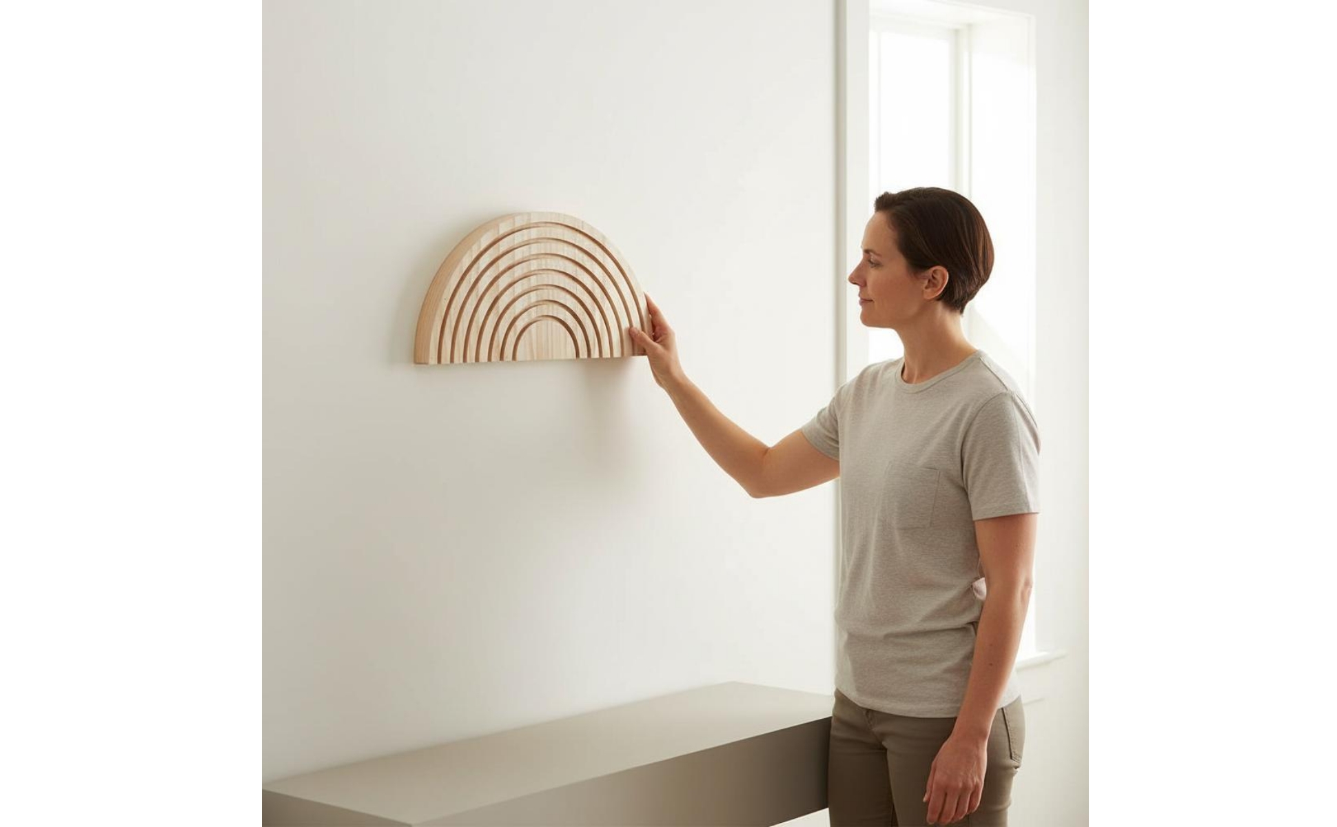 Half Circle Wall Planter Decorative Wooden Semicircle Planter Creative Design