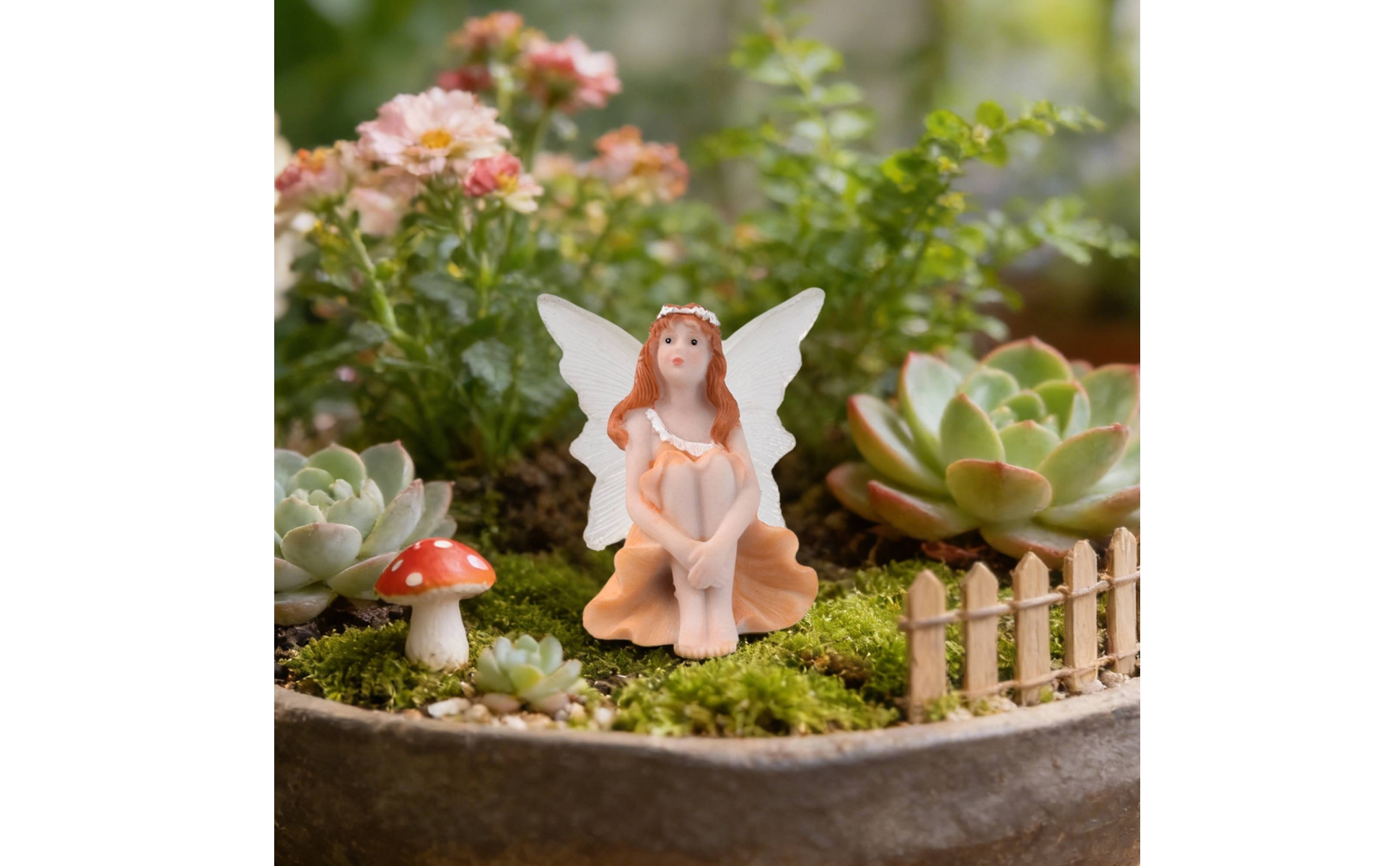 4 Pieces Fairy Garden Figurine Miniature Flower Fairy Figurine Detailed Design