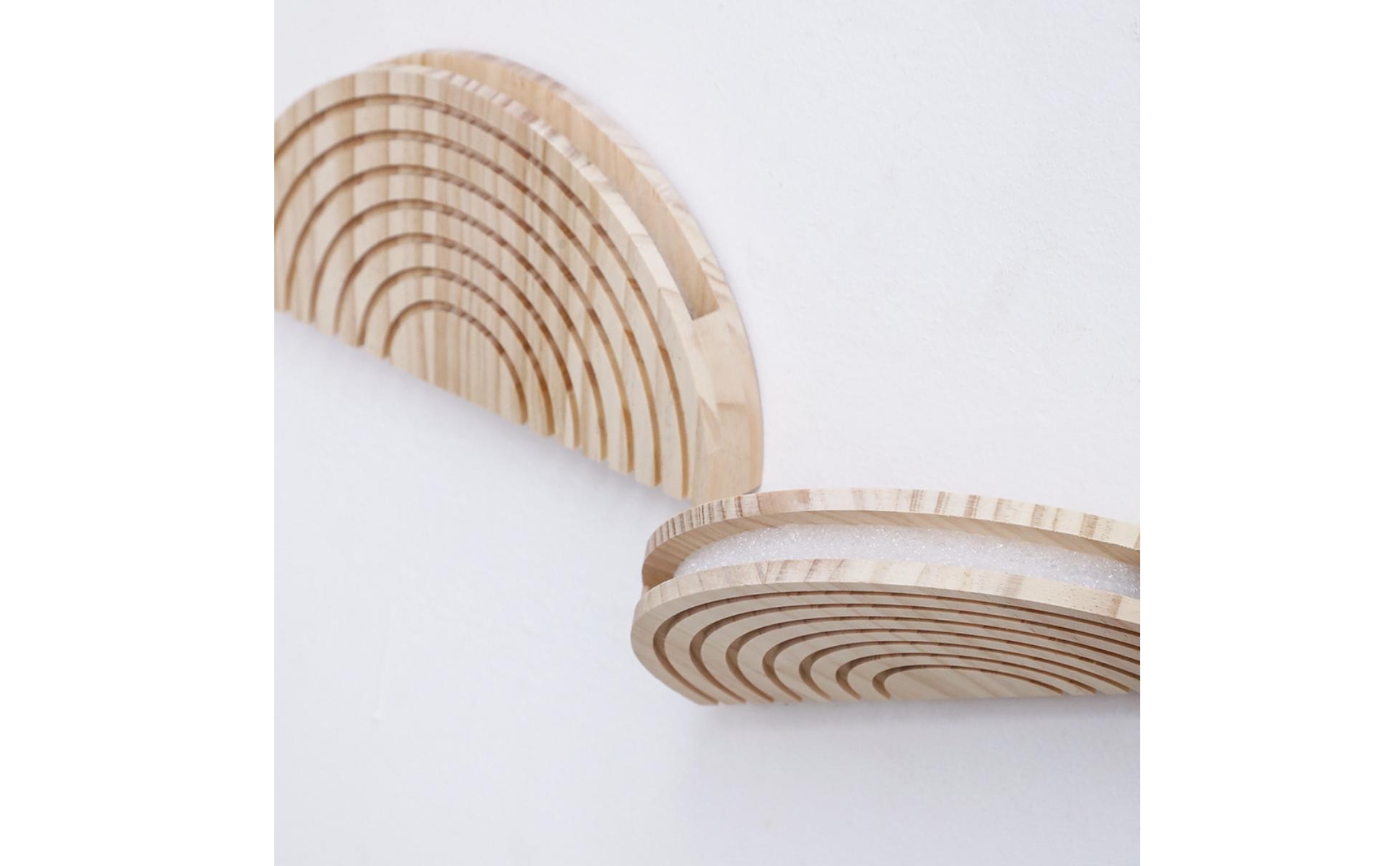 Half Circle Wall Planter Decorative Wooden Semicircle Planter Creative Design
