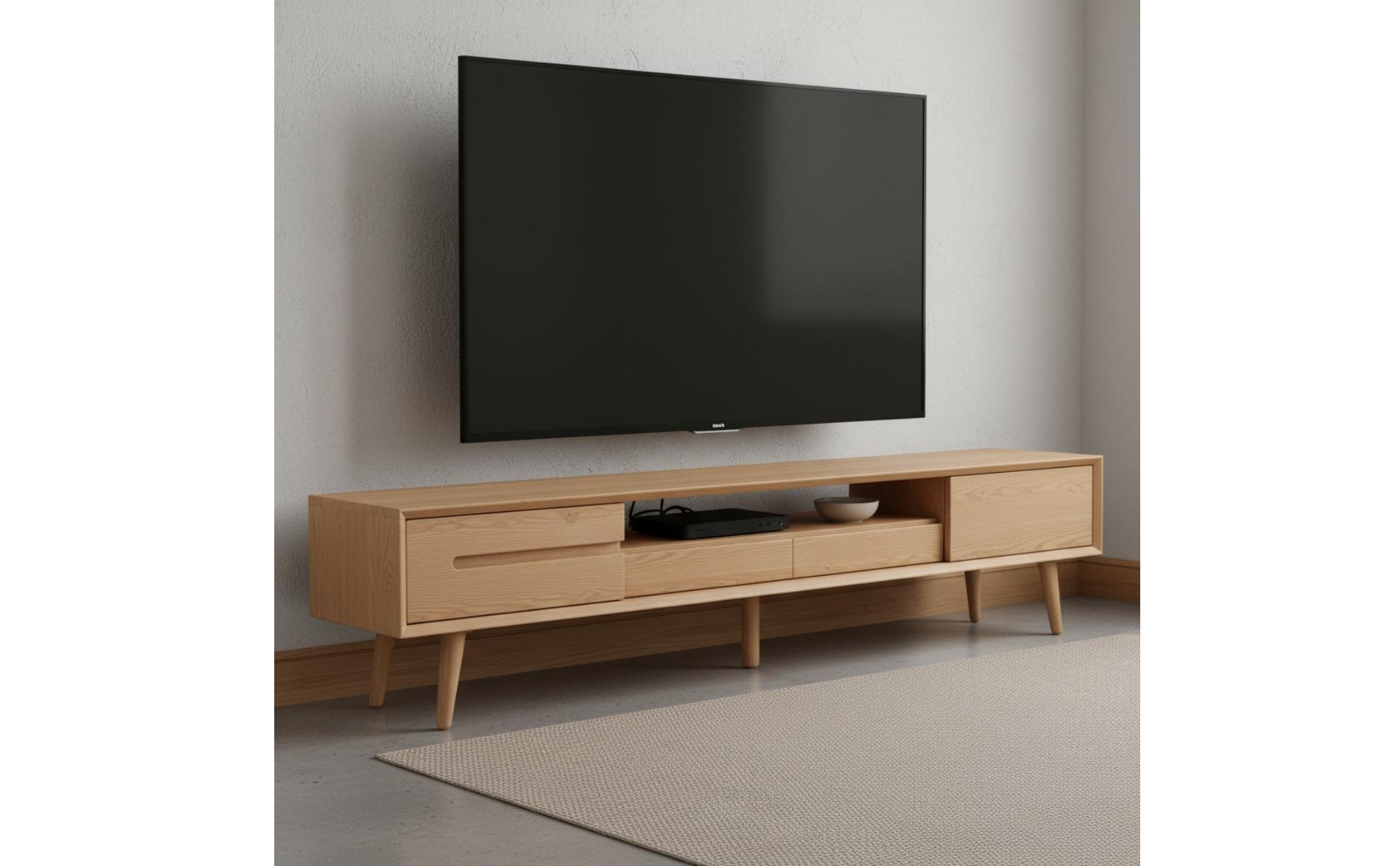 Oak TV Stand Modern Simple Solid Wood TV Console Nordic Style Wooden Media Cabinet Cabinet for Small Apartment