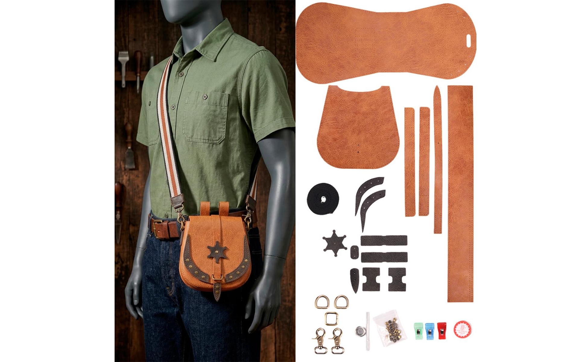 Riveted Crossbody Bag Set Handmade Edgy Aesthetic Shoulder Bag Kit