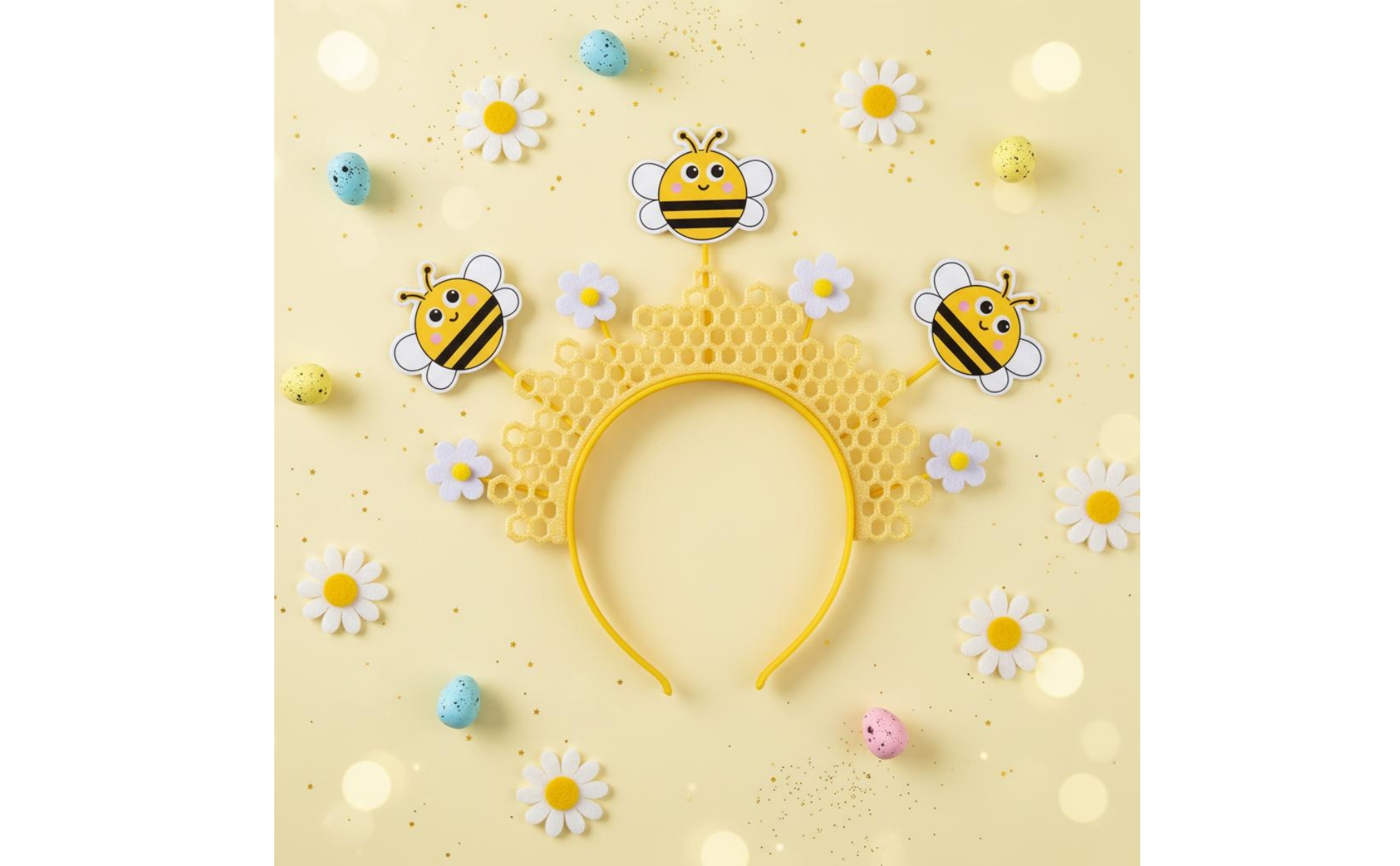 Easter Bee Headband Cosplay Honeycomb Crown Headband Festive for Dress-up, Girls