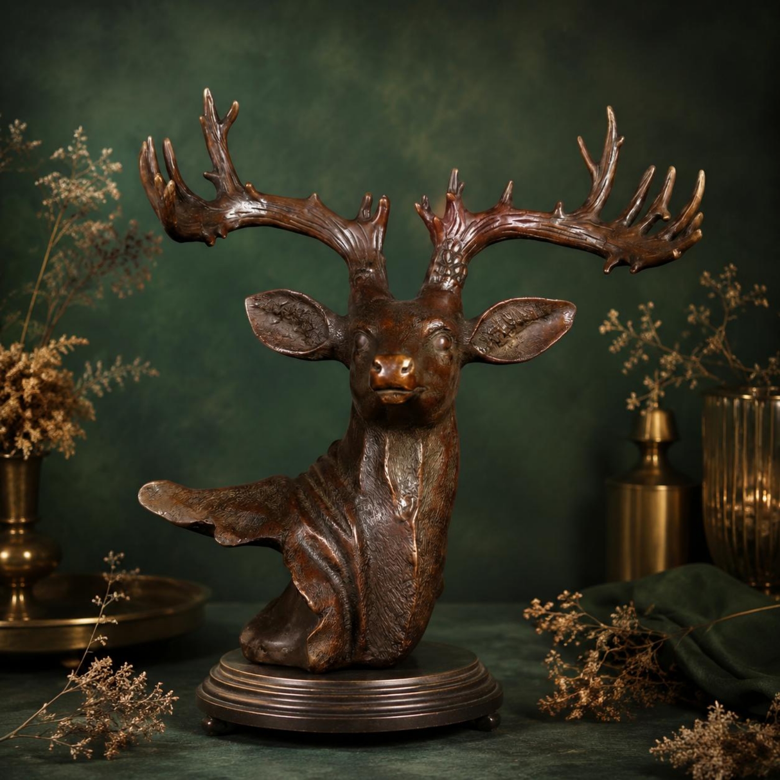 Deer Head Sculpture Gift Suggestion Home Decor Long-Lasting - Produktbild 3