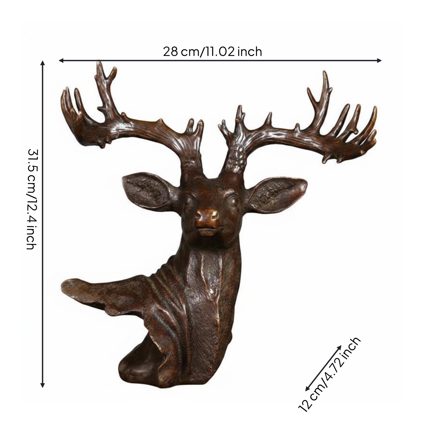 Deer Head Sculpture Gift Suggestion Home Decor Long-Lasting