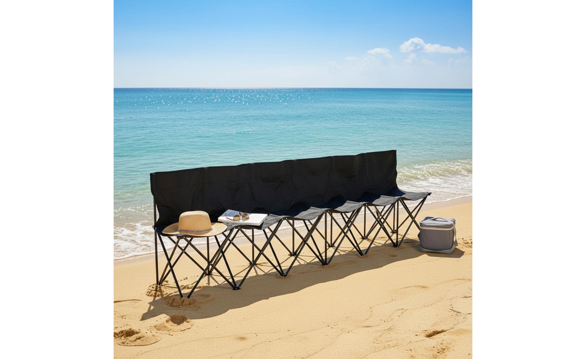 Team Sideline Bench 600D Oxford Material Portable Team Bench Backrest for Beach