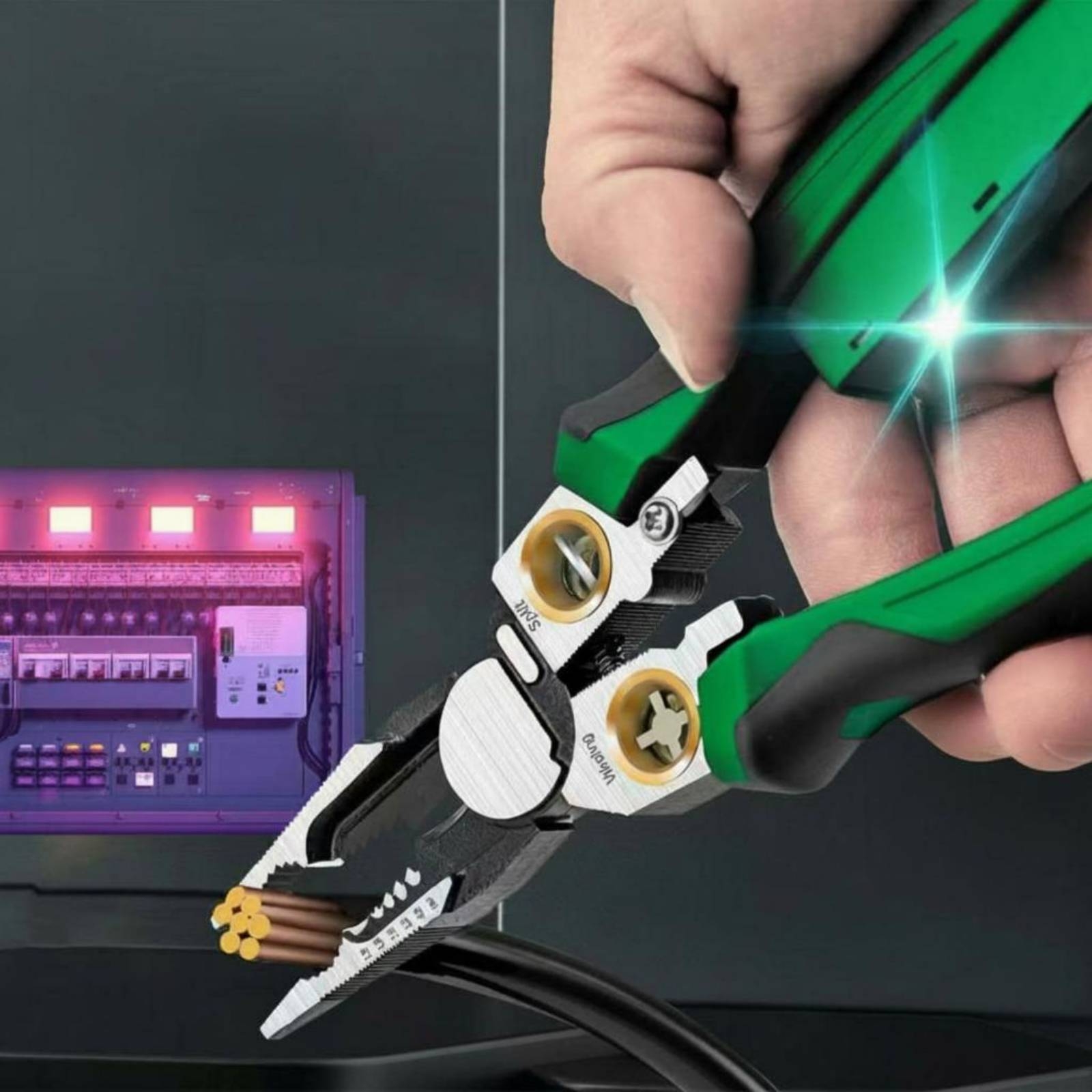 elektrikerzange multifunktional abisolierzange kompakt für elektroarbeiten - Produktbild 1