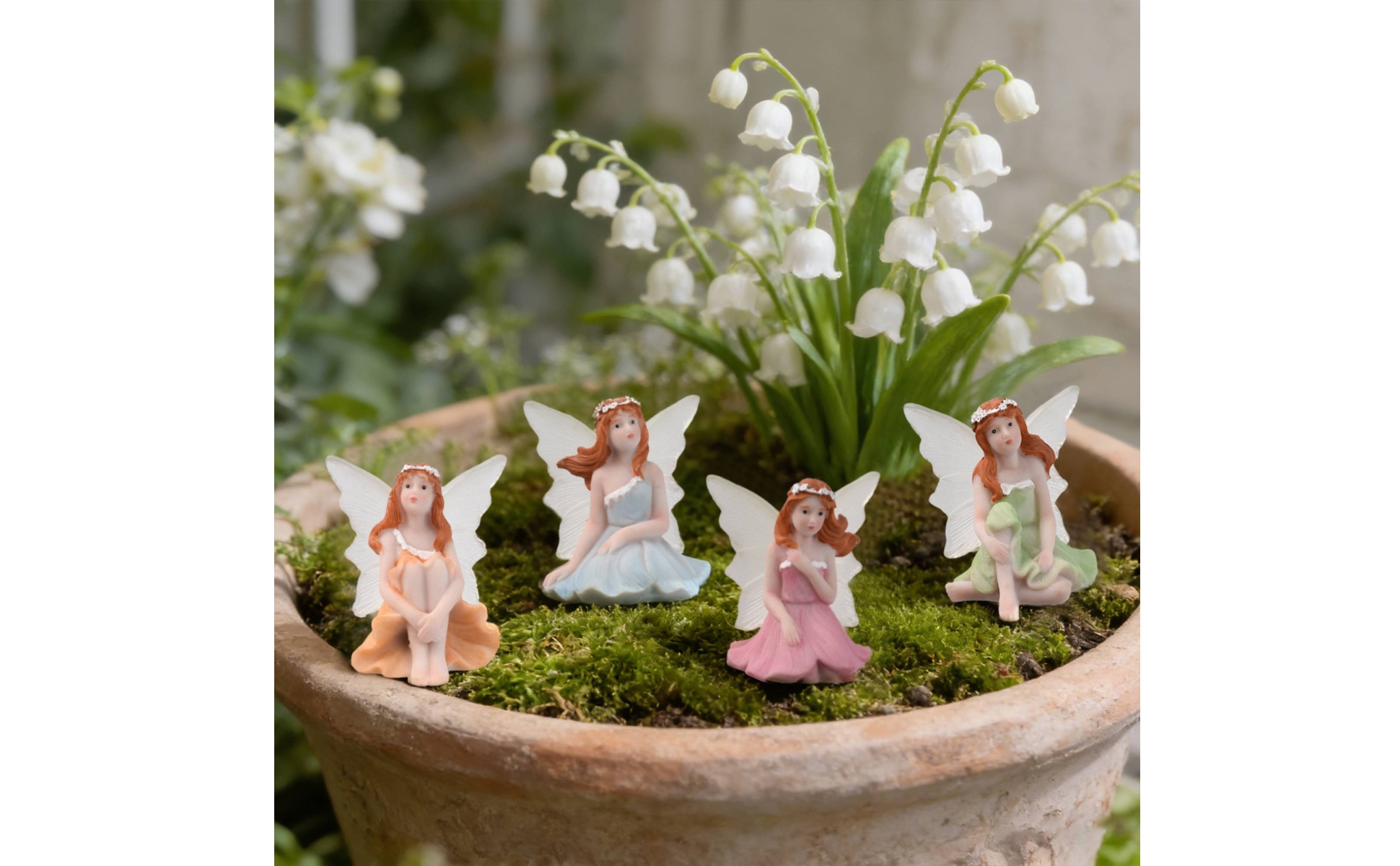 4 Pieces Fairy Garden Figurine Miniature Flower Fairy Figurine Detailed Design