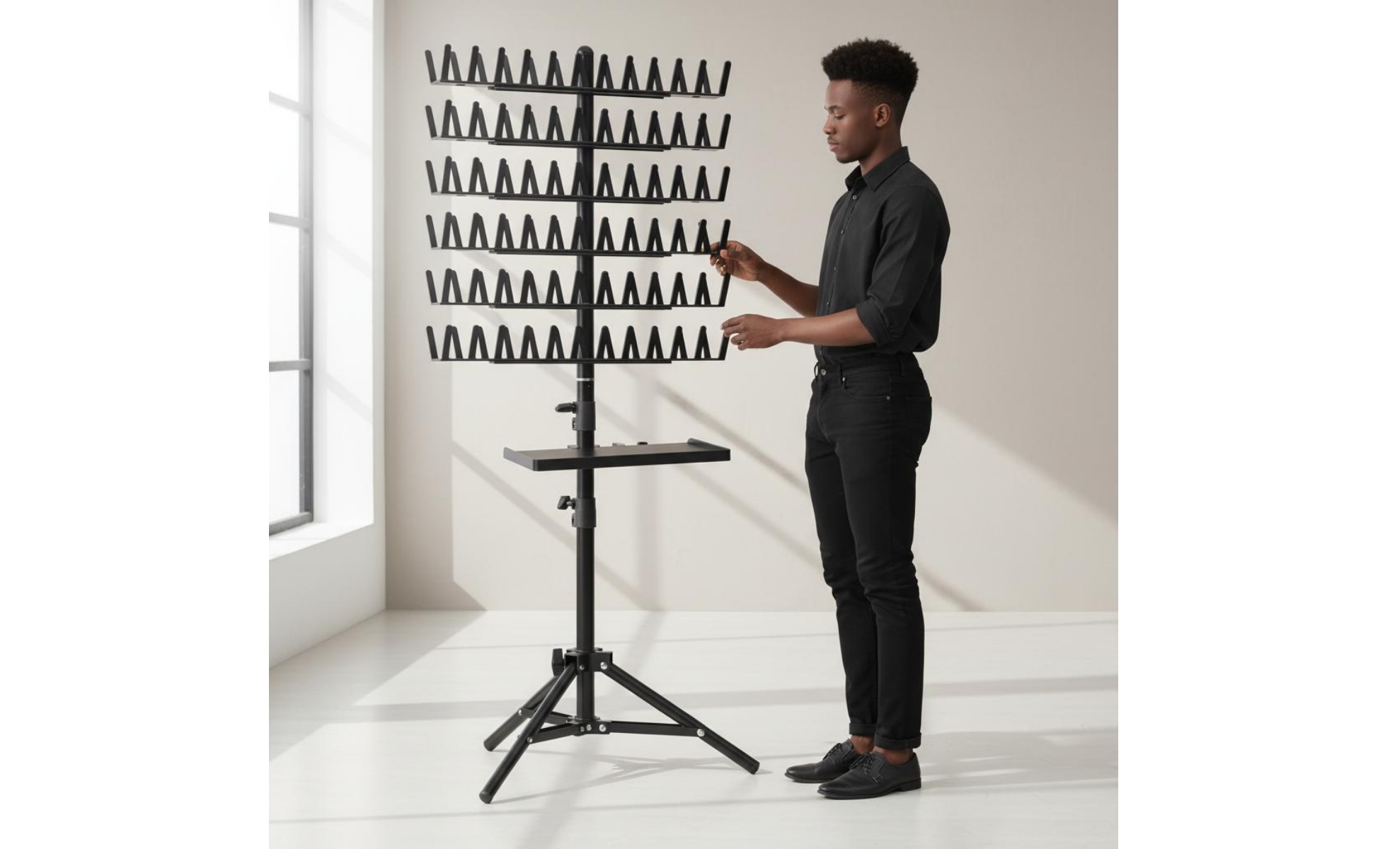 Verstellbarer Perückenständer verstellbar Perückenorganizer mit Tablett