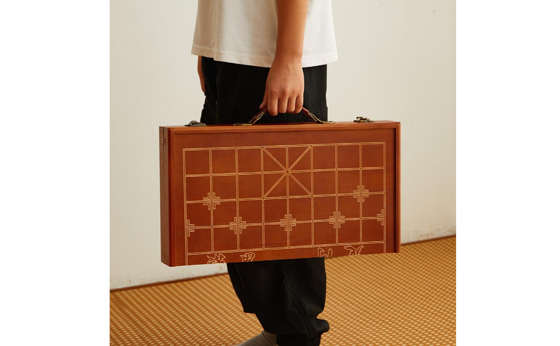 Wood Chess Table Gift Choice Xiangqi Board Outdoor Use for Outing