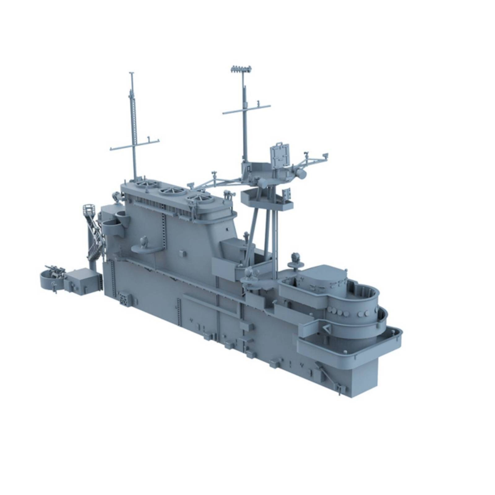 Realistic Details Aircraft Carrier Superstructure High Intricate Naval Model Upgrade Kit Photo Etched Parts for Collectors, Hobby Bench