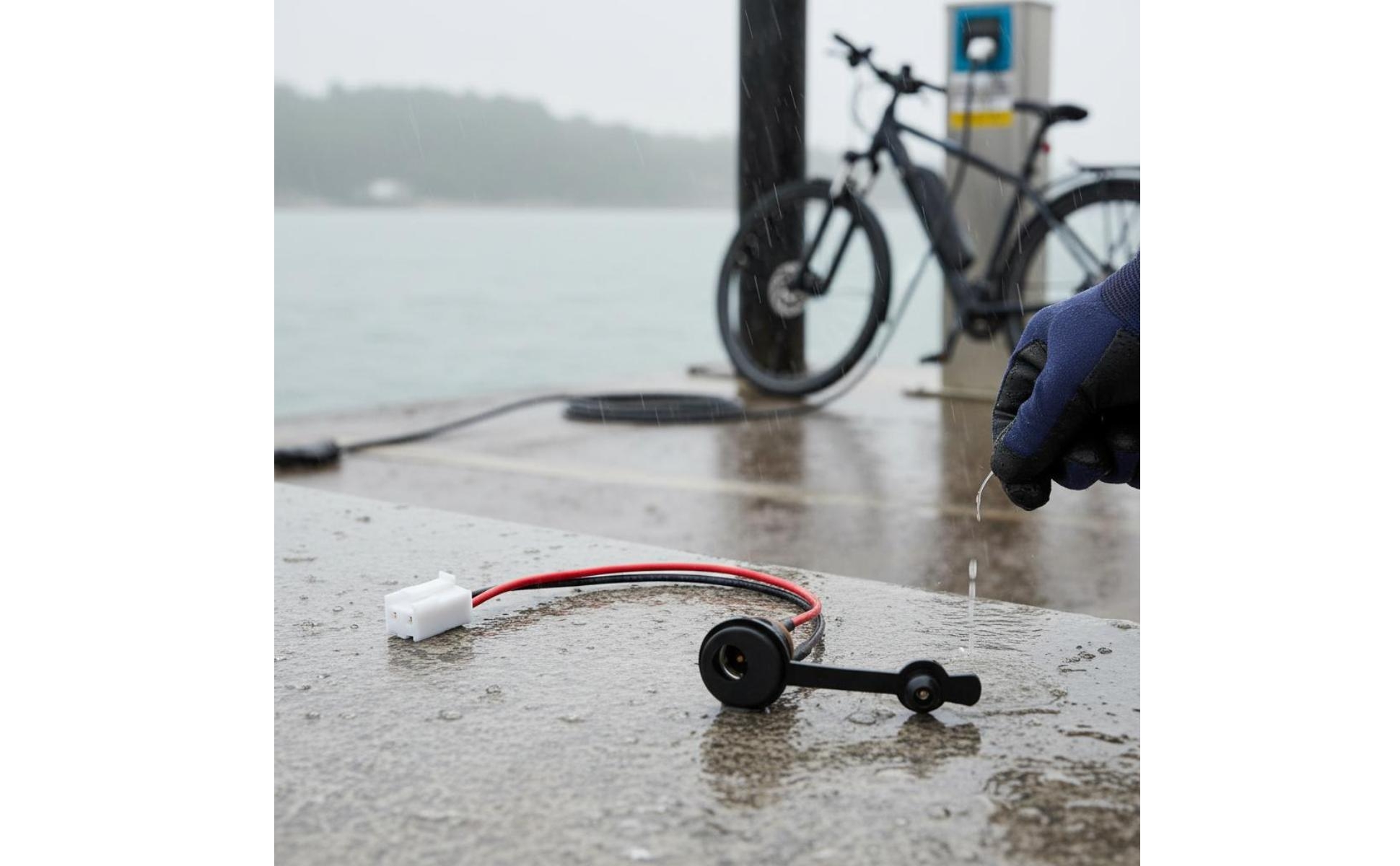 Scooter Bike Charger Port Copper Contact Round DC Charging Port Easy to Install