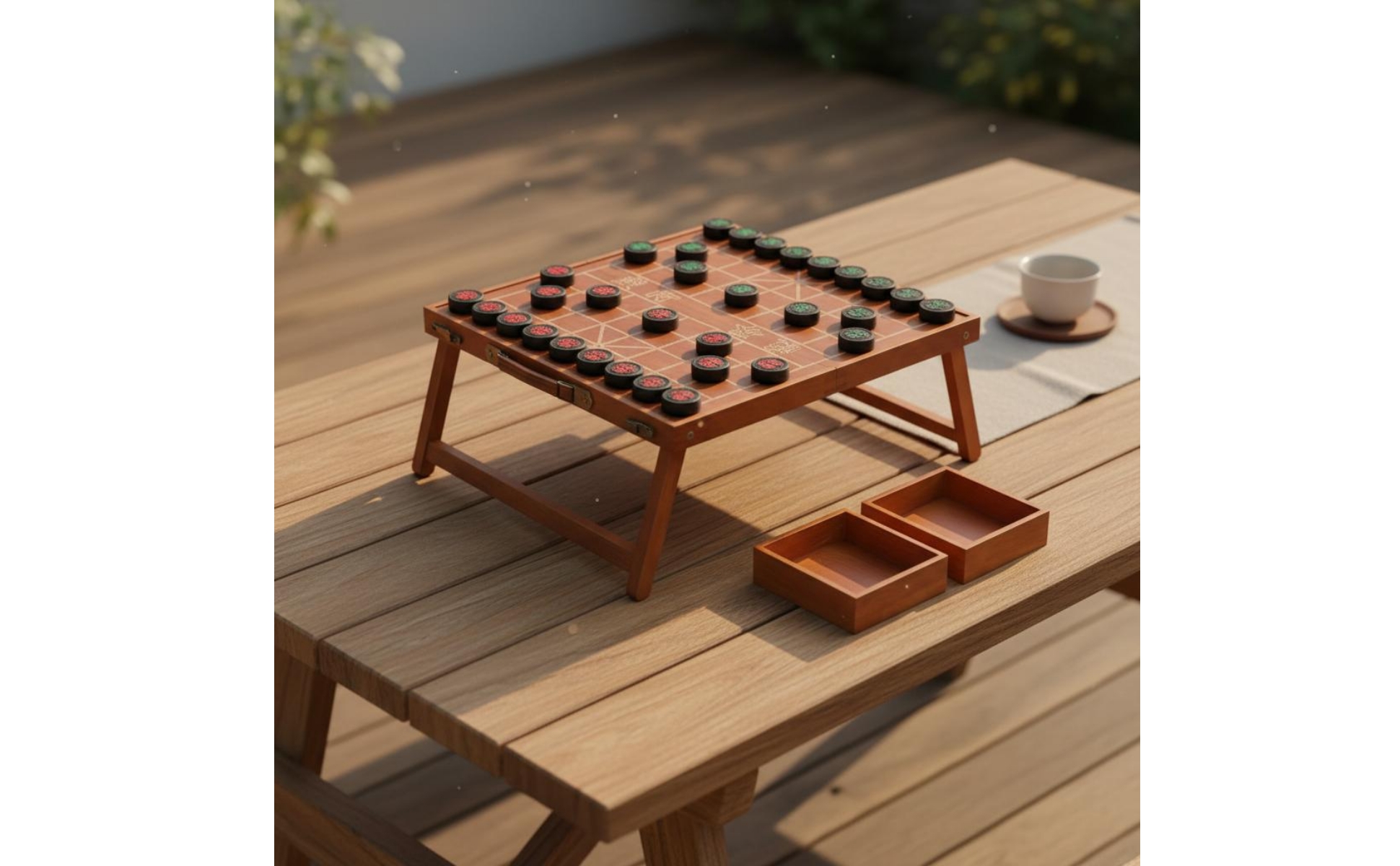 Wood Chess Table Gift Choice Xiangqi Board Outdoor Use for Outing