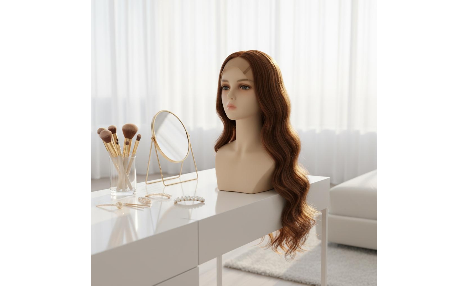 Hairpiece Display Head Makeup Practice Realistic Female Head Model for Shop