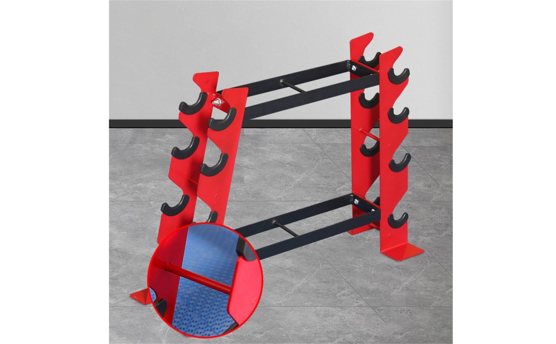 Angled-Frame Dumbbell Rack Multi Function Kettlebell and Dumbbell Stand Space