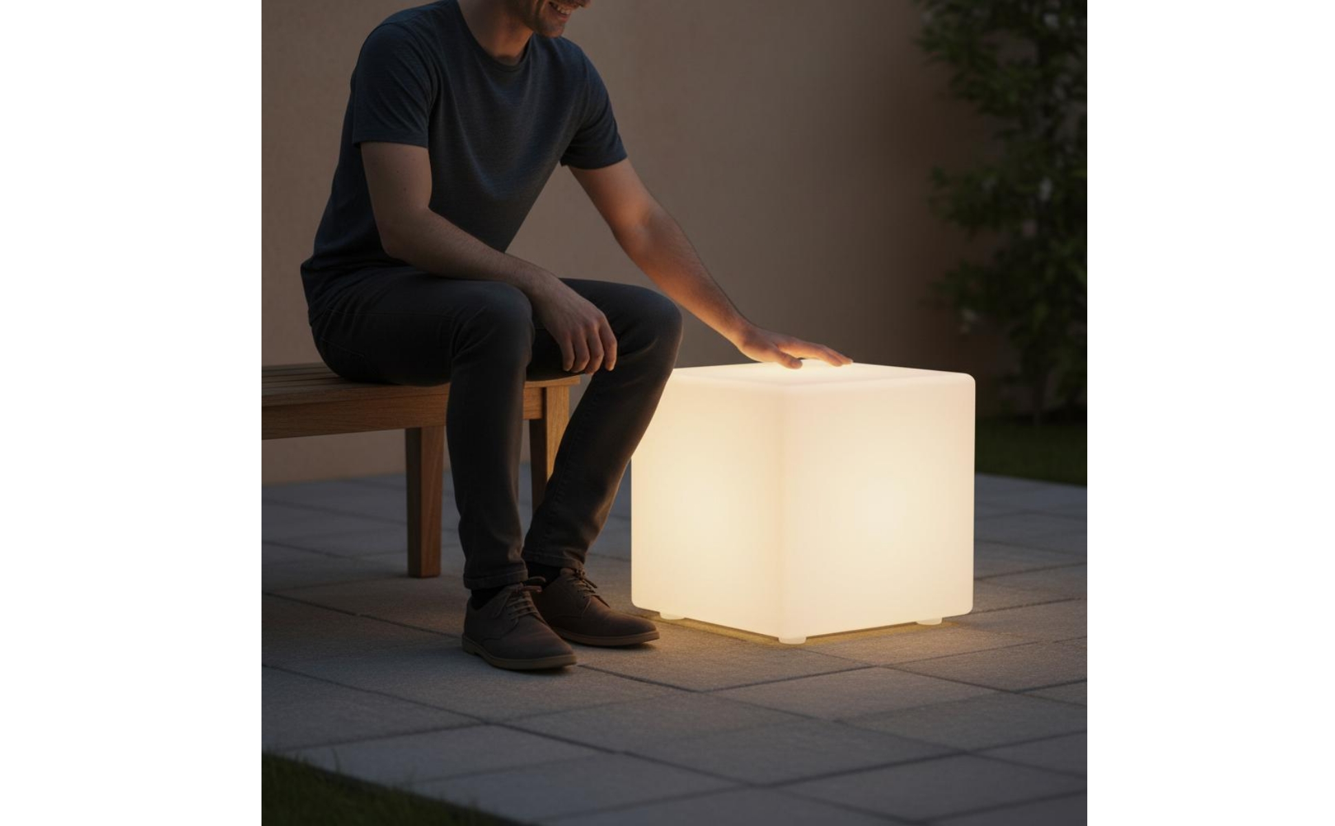 LED Cube Stool Waterproof LED Cube Lamp 16 Colors for Outdoor, Patio