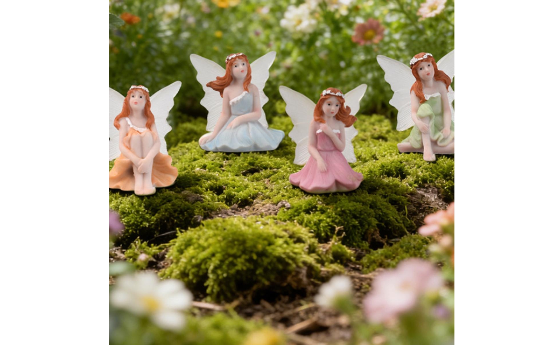 4 Pieces Fairy Garden Figurine Miniature Flower Fairy Figurine Detailed Design