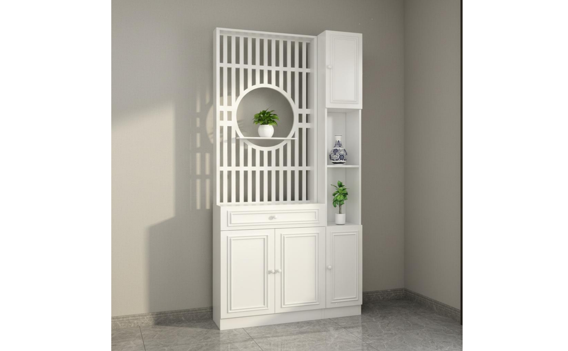 Entryway Screen Cabinet Light Luxury Style Hallway Partition Cabinet Space Saving Storage Cupboard for Small Apartment