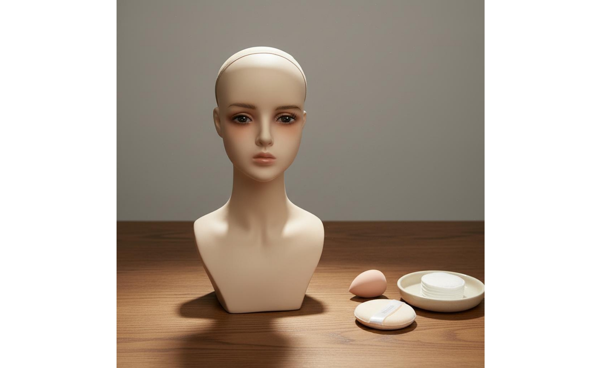 Hairpiece Display Head Makeup Practice Realistic Female Head Model for Shop