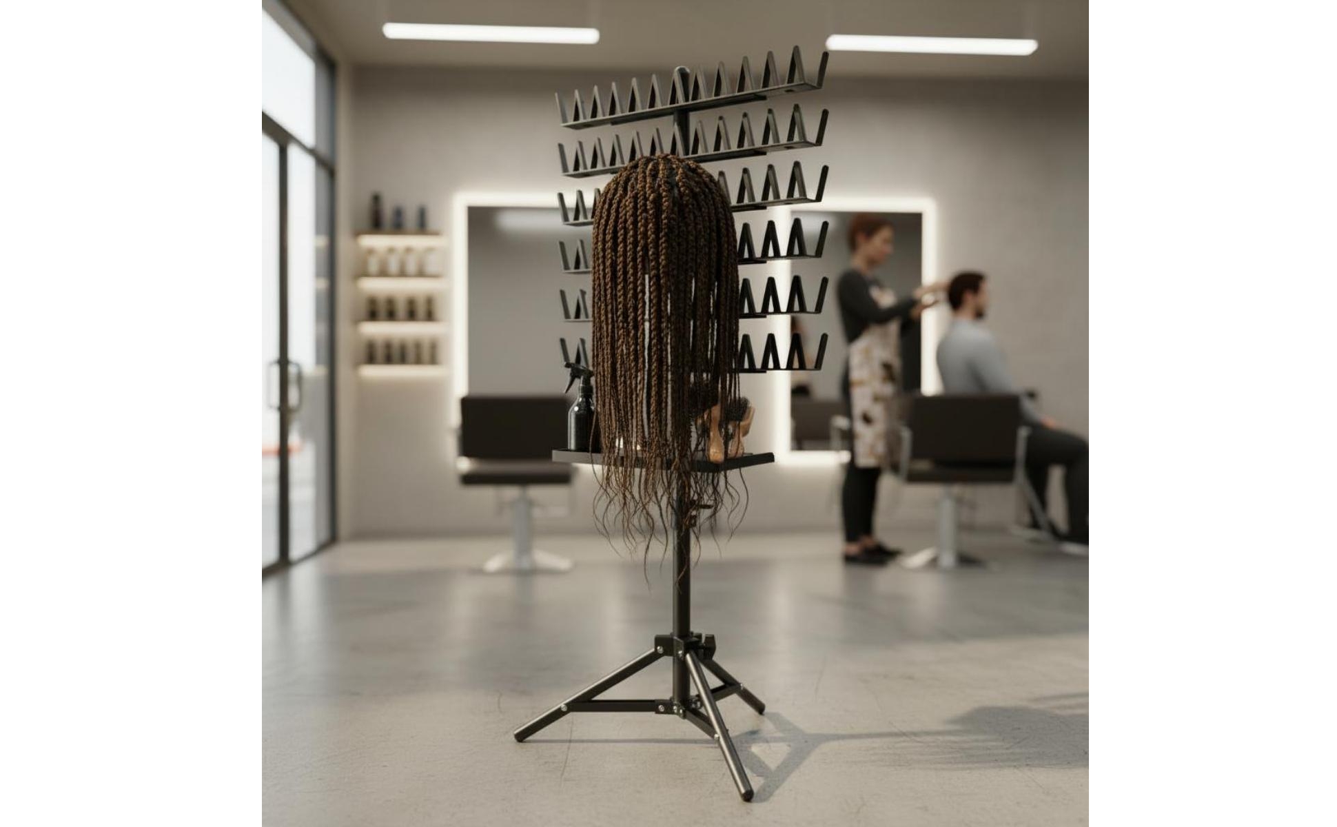 Verstellbarer Perückenständer verstellbar Perückenorganizer mit Tablett