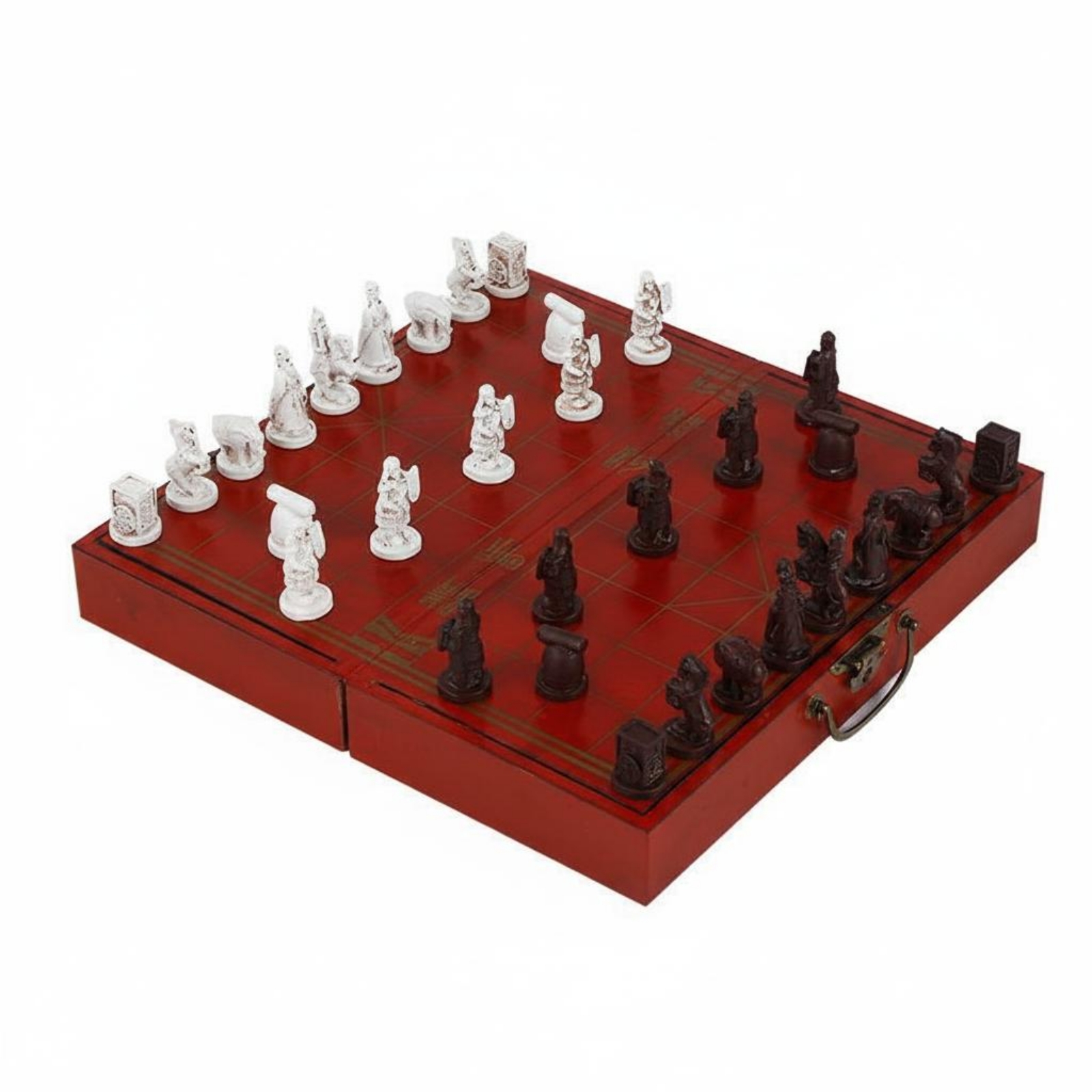 Terracotta Fighter Chess Set Souvenir Gift 3D Chinese Chess Set Travel Friendly for Tourists