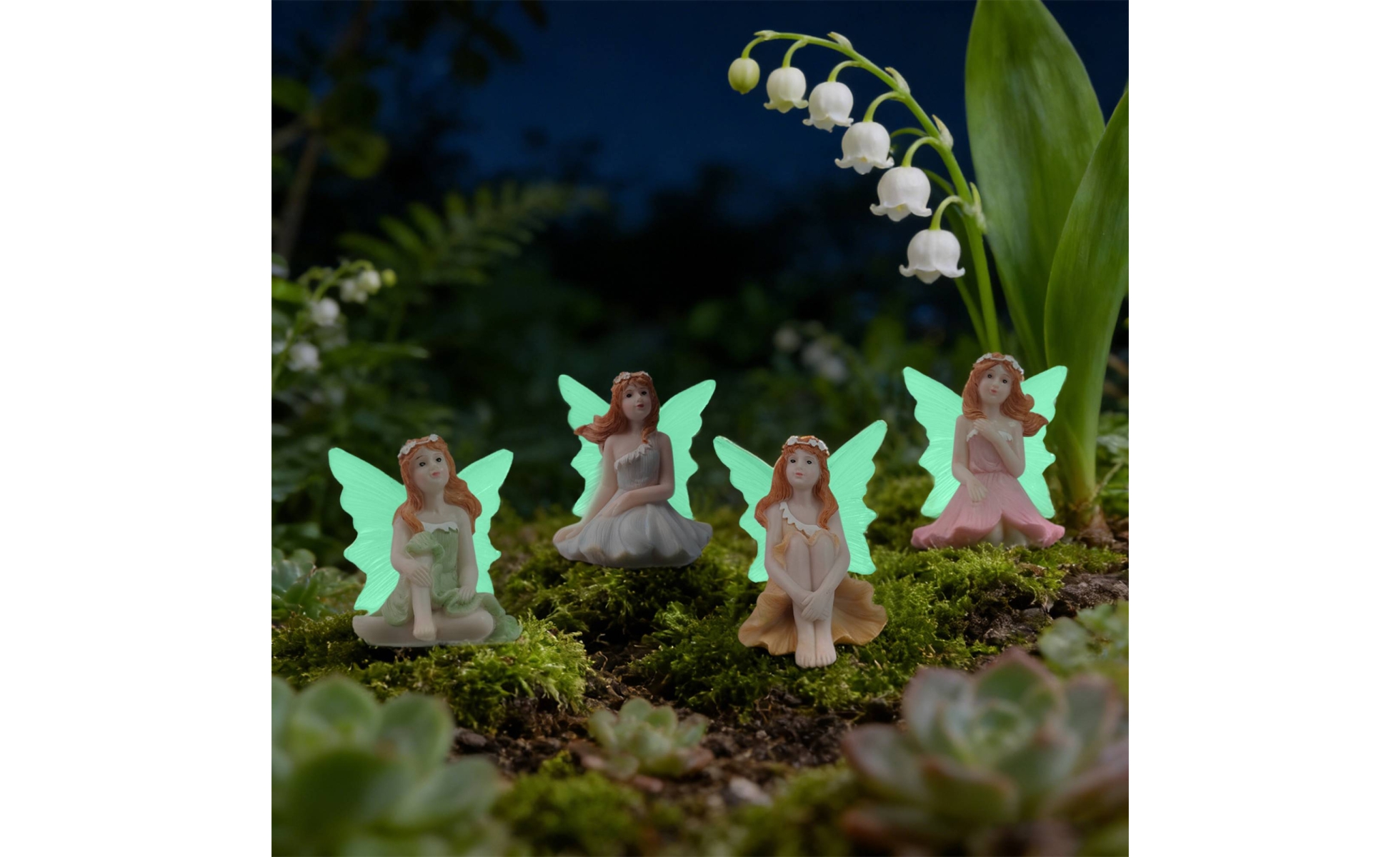 4 Pieces Fairy Garden Figurine Miniature Flower Fairy Figurine Detailed Design