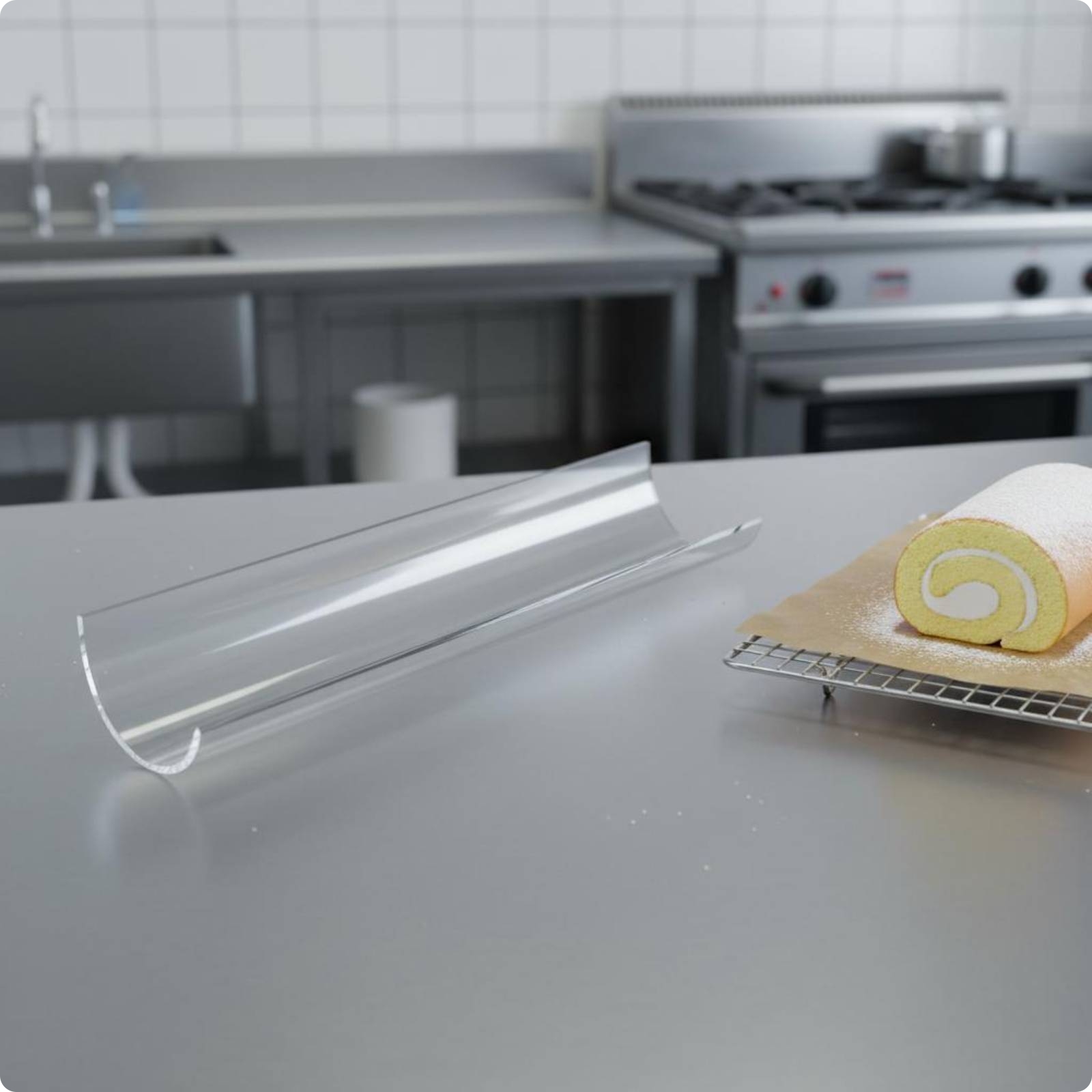 Acrylic Rolled Roll Tube Refrigerator Safe Transparent Cake Roll Tube