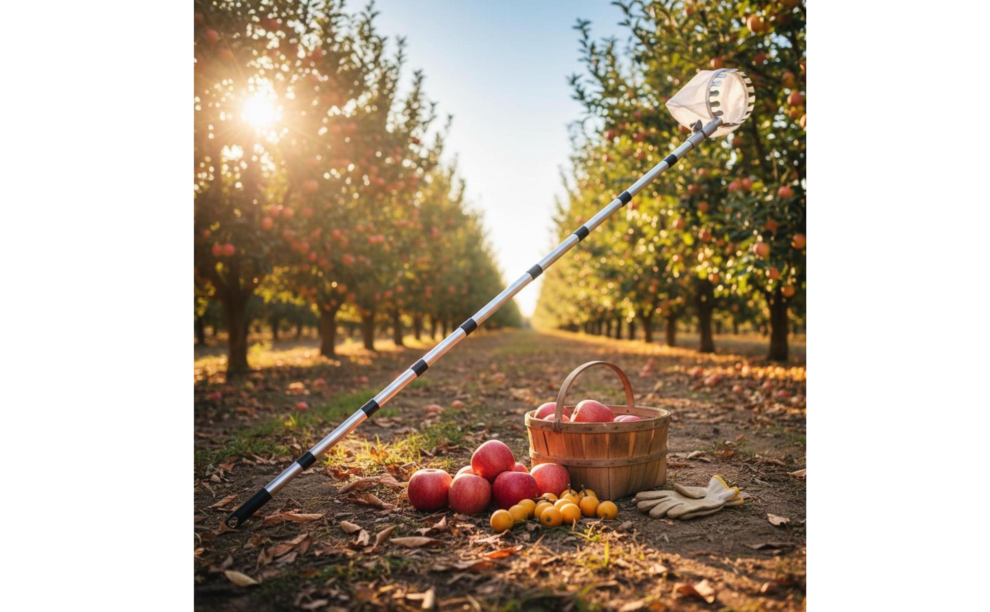 Fruit Picker with Net Bag Adjustable Telescopic Fruit Picker High Reach for Farm
