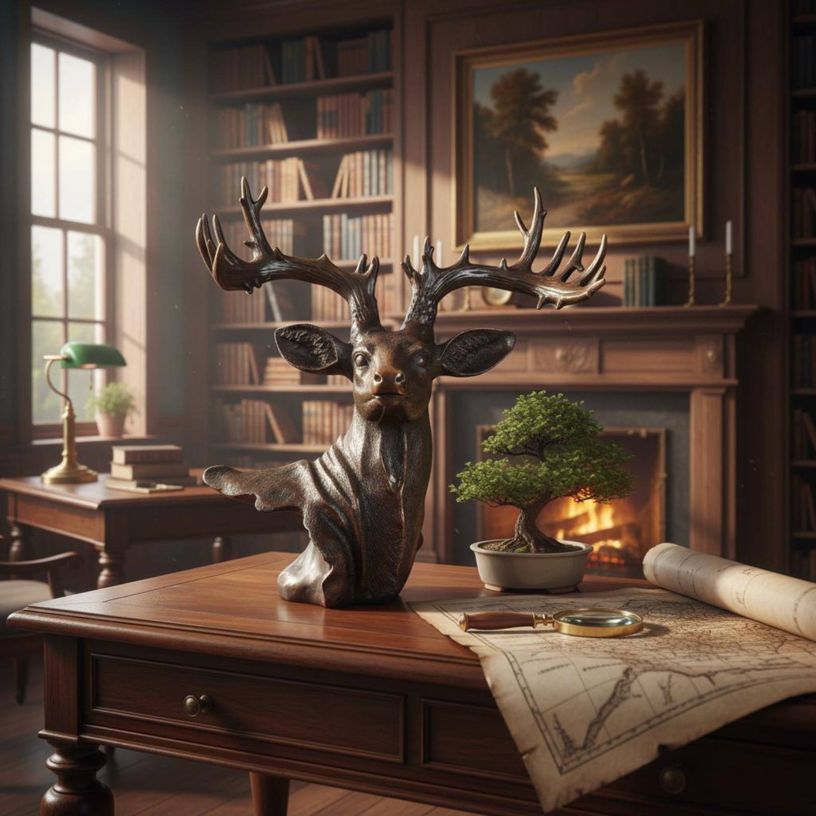 Deer Head Sculpture Gift Suggestion Home Decor Long-Lasting - Produktbild 5