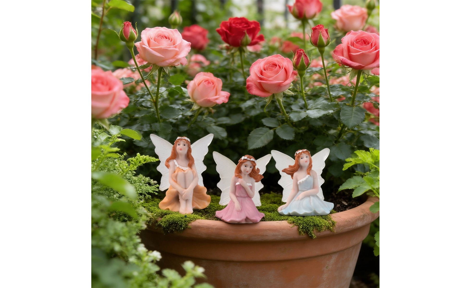 4 Pieces Fairy Garden Figurine Miniature Flower Fairy Figurine Detailed Design