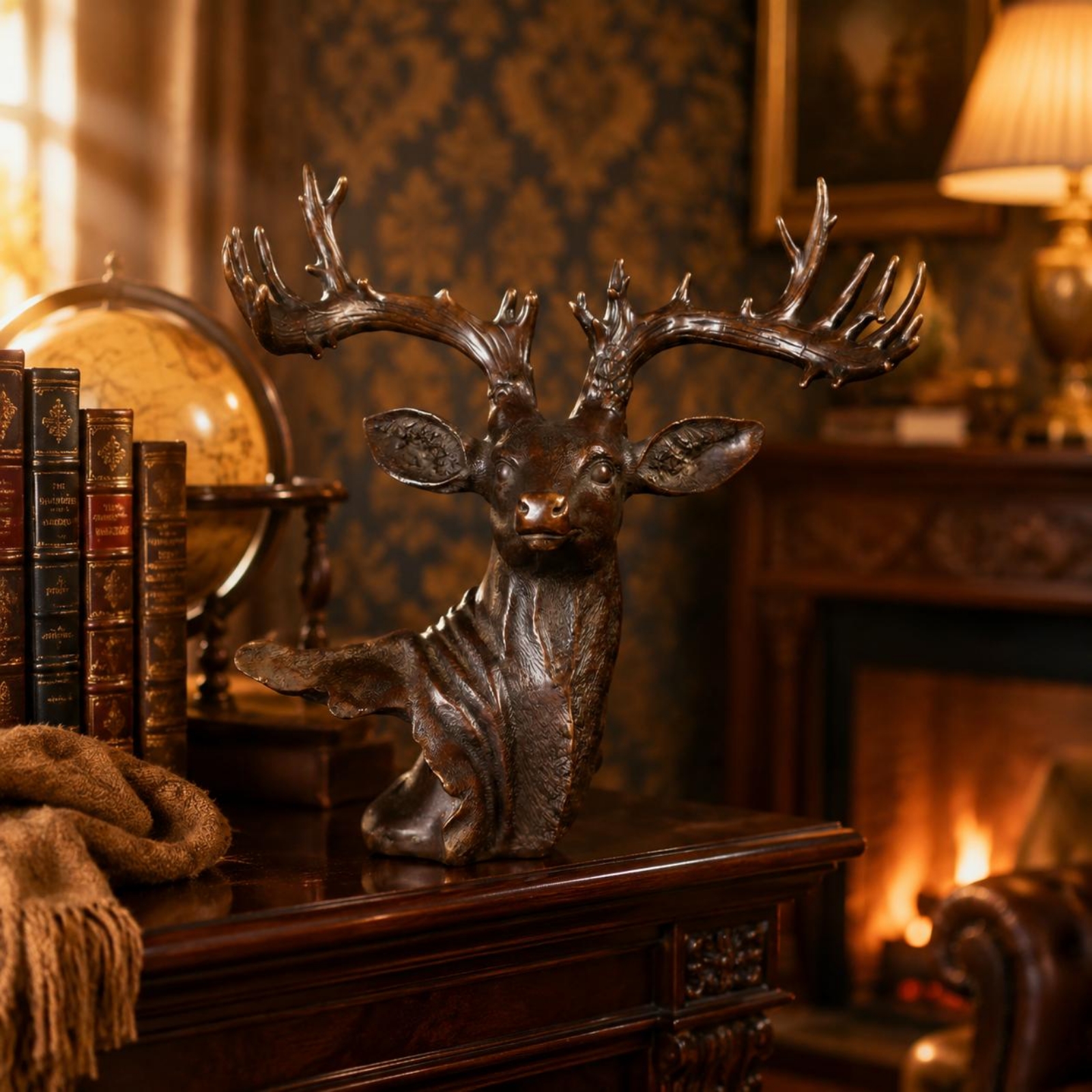 Deer Head Sculpture Gift Suggestion Home Decor Long-Lasting - Produktbild 2