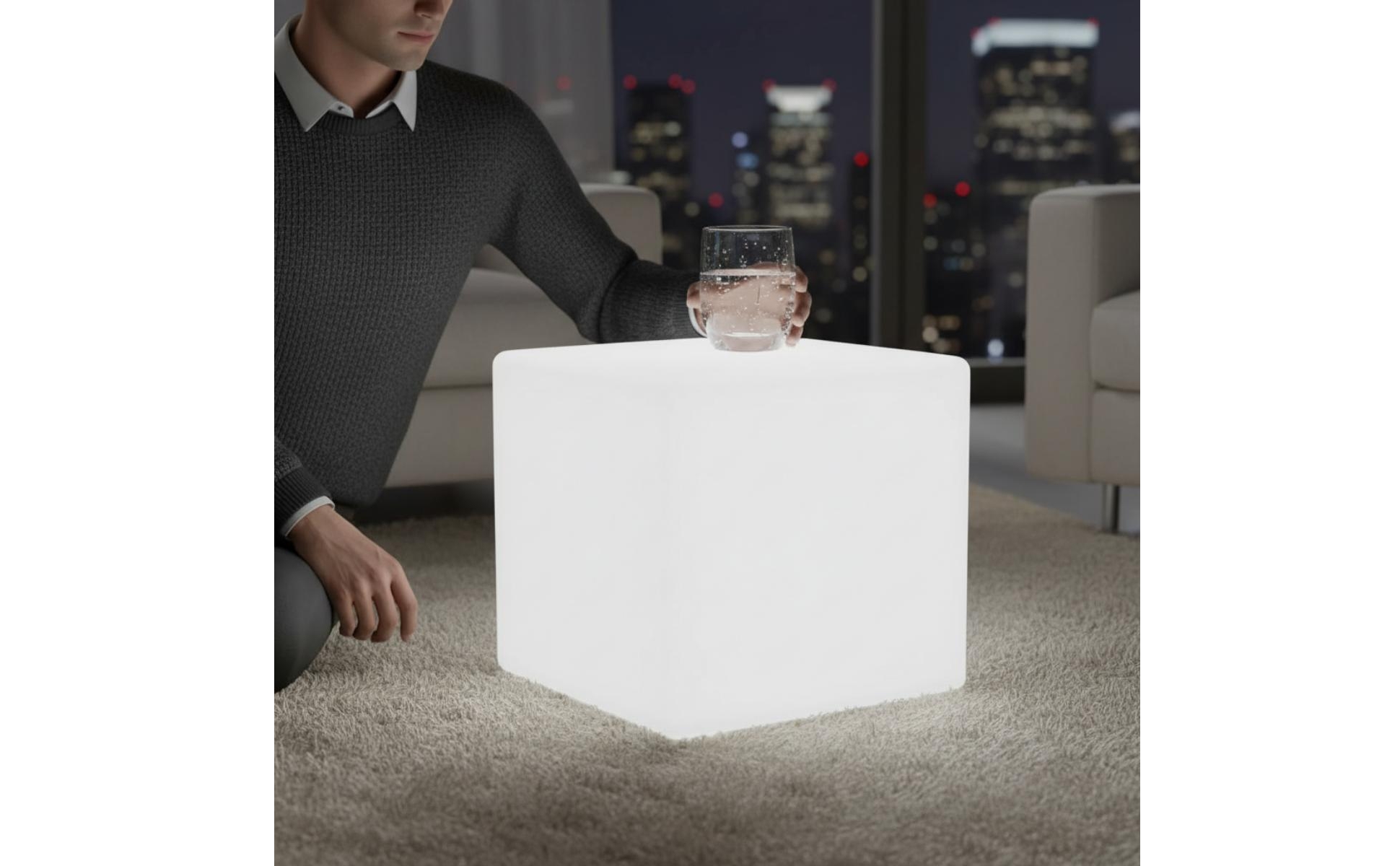 LED Cube Stool Waterproof LED Cube Lamp 16 Colors for Outdoor, Patio