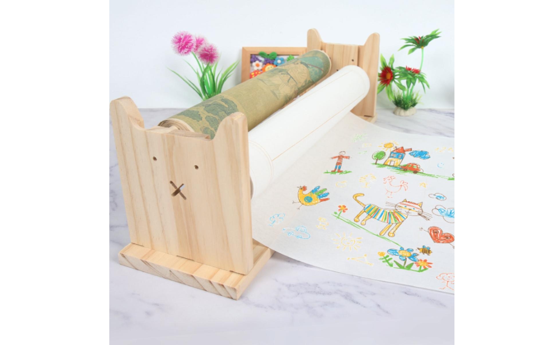 Kids Drawing Easel Easy to Assemble Scroll Paper Holder Sturdy for Children