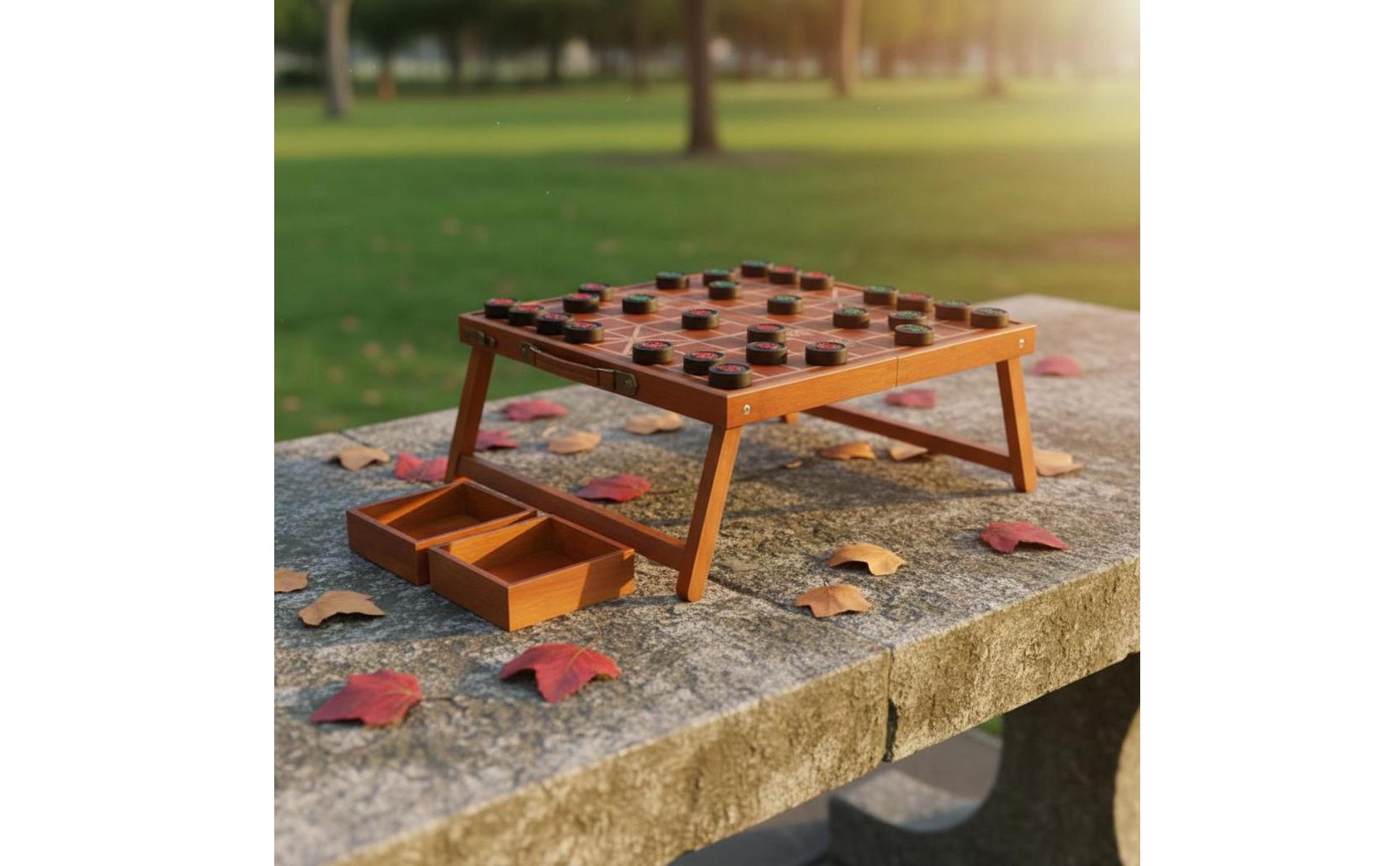 Wood Chess Table Gift Choice Xiangqi Board Outdoor Use for Outing