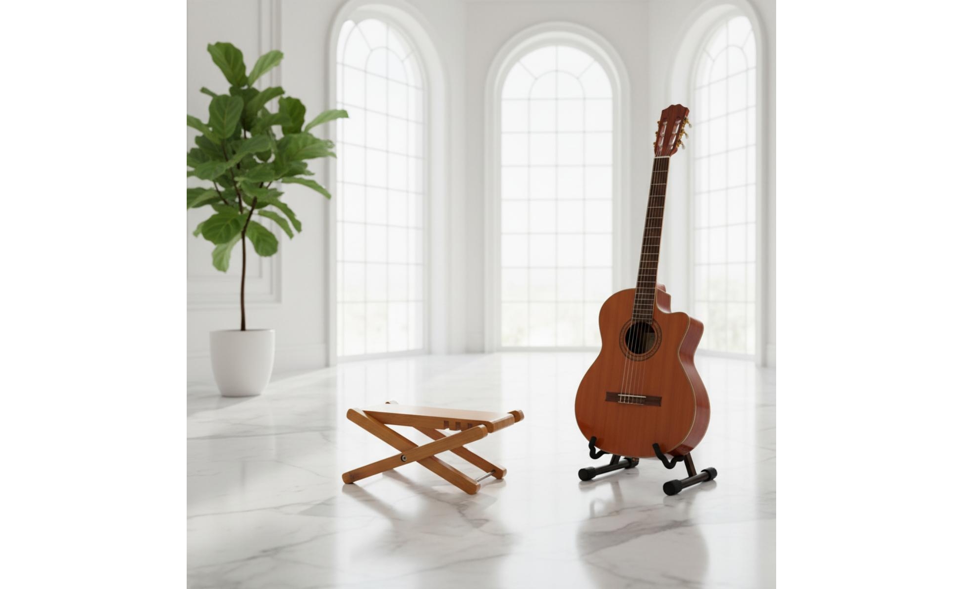 Solid Wood Guitar Footrest Foldable for Practice, Performance, Musicians