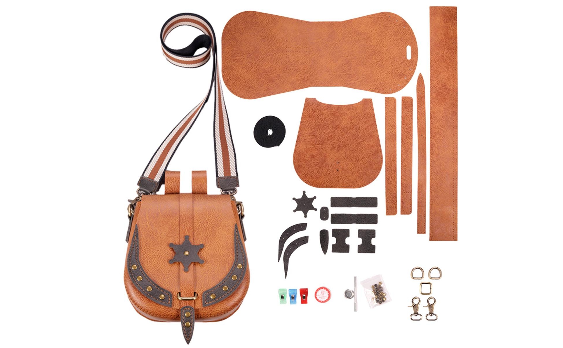 Riveted Crossbody Bag Set Handmade Edgy Aesthetic Shoulder Bag Kit