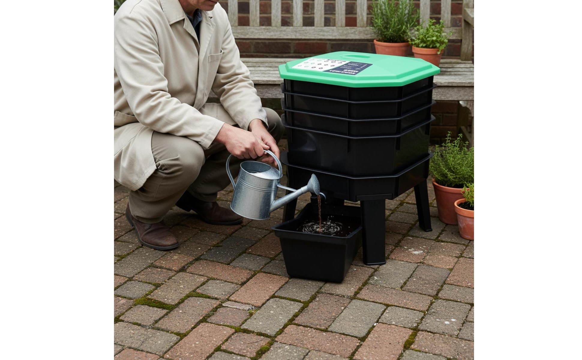 Worm Composting Bin Multi-Layer Stacked Compost Bin Rectangular Base Tray