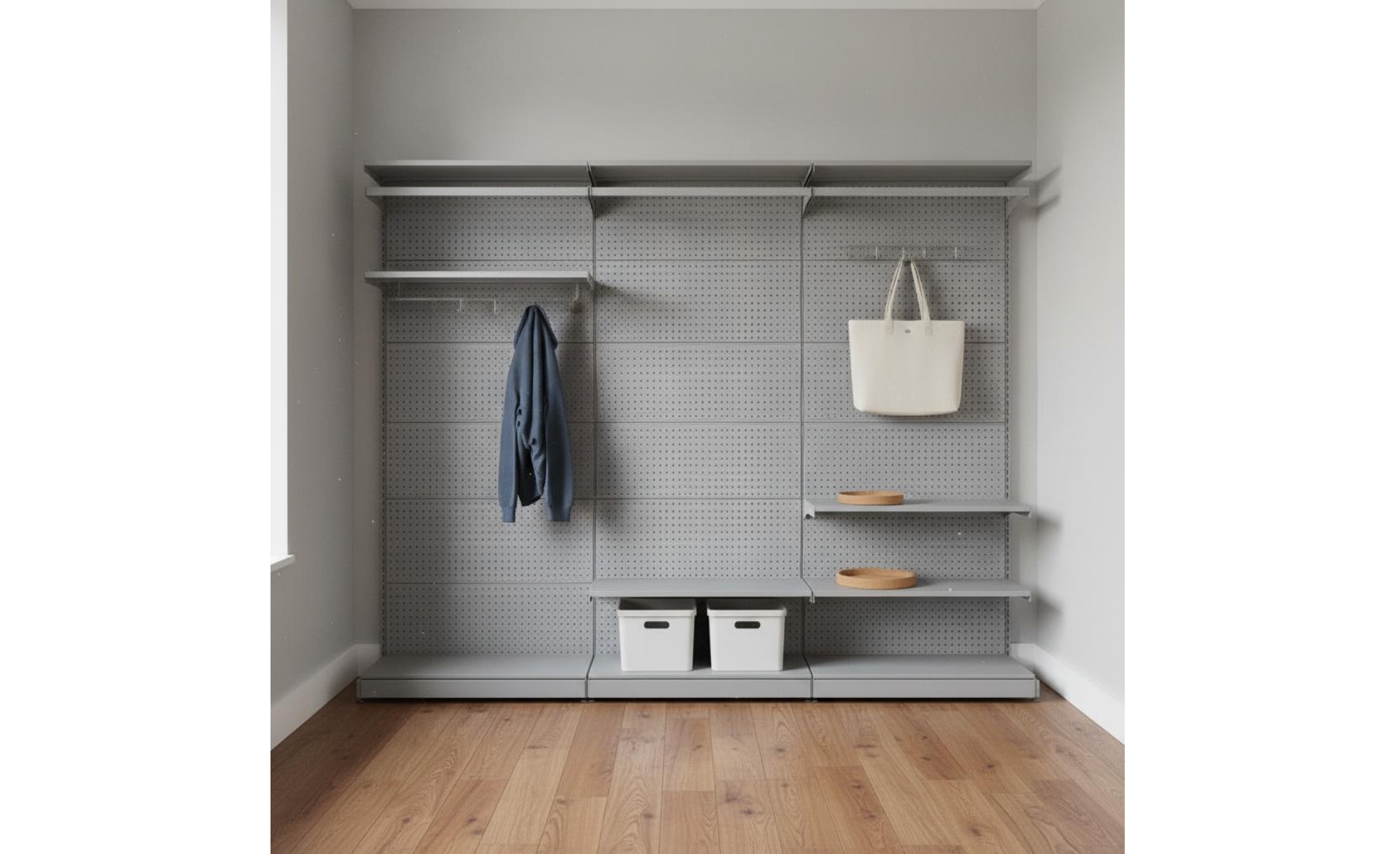 Pegboard Wardrobe Space-Saving Accessible Wardrobe Rack Freestanding Garment Rack Stable Design Storage Furniture for Girls