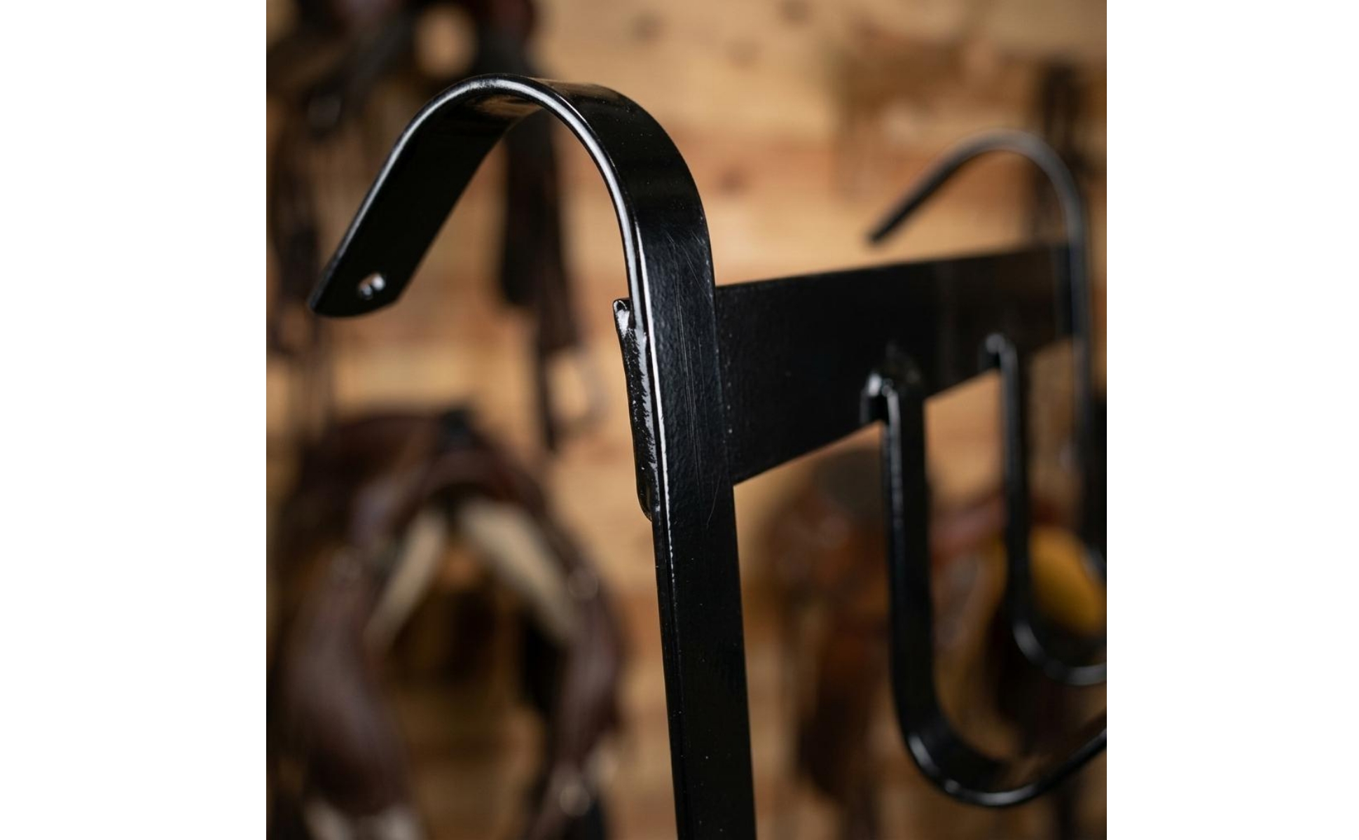 Horse Tack Hook Rack Metal Double Hook Saddle Rack Load-Bearing for Barn, Stable